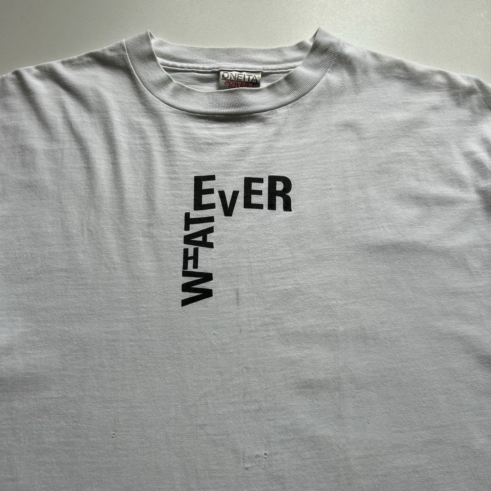 Vintage Vintage 90s Oneita T Shirt XL Whatever Funny Graphic Rare Size US XL / EU 56 / 4 - 2 Thumbnail