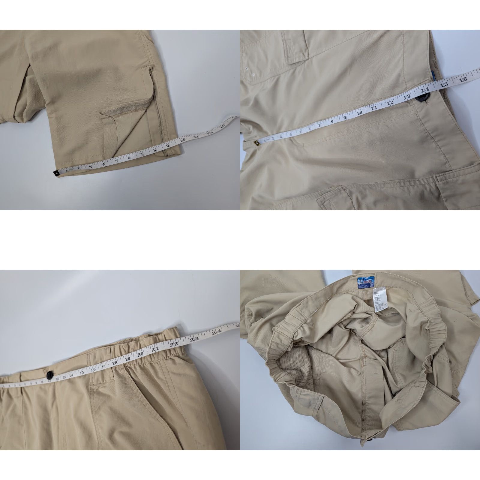 Vintage World Wide Sportsman Pants Men's 2XL Convertible Outdoors Beige Cargo Pocket Zip Off Size US 39 - 8 Thumbnail