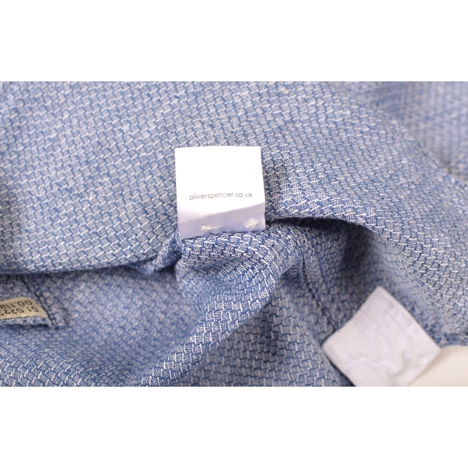 Oliver Spencer Oliver Spencer Blue Linen Long Sleeve Button-Up Shirt 16 Mens Size US L / EU 52-54 / 3 - 6 Thumbnail