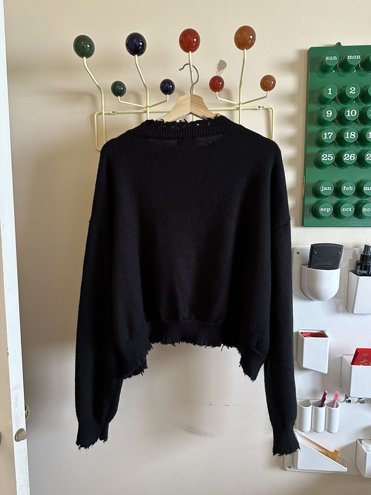 Bare Knuckles Black Cropped Cashmere Wool Sweater Size US S / EU 44-46 / 1 - 2 Thumbnail