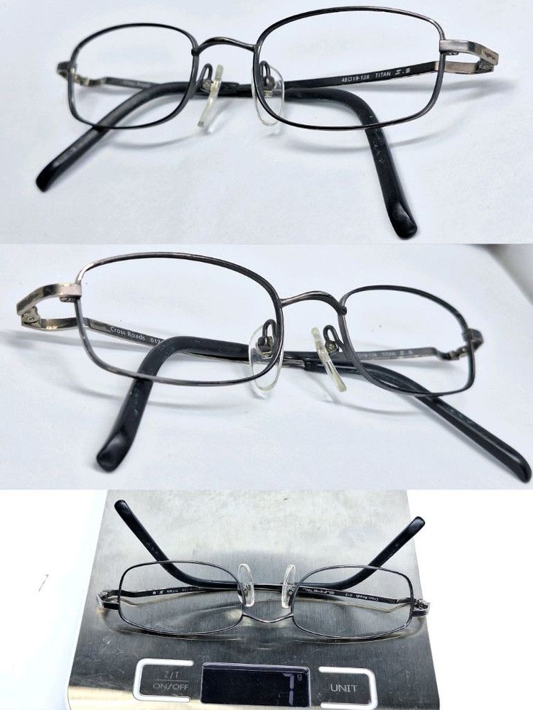 Other VINTAGE Cross Roads by Sanko Kogaku GUMMETAL Glasses Frame Size ONE SIZE - 4 Thumbnail
