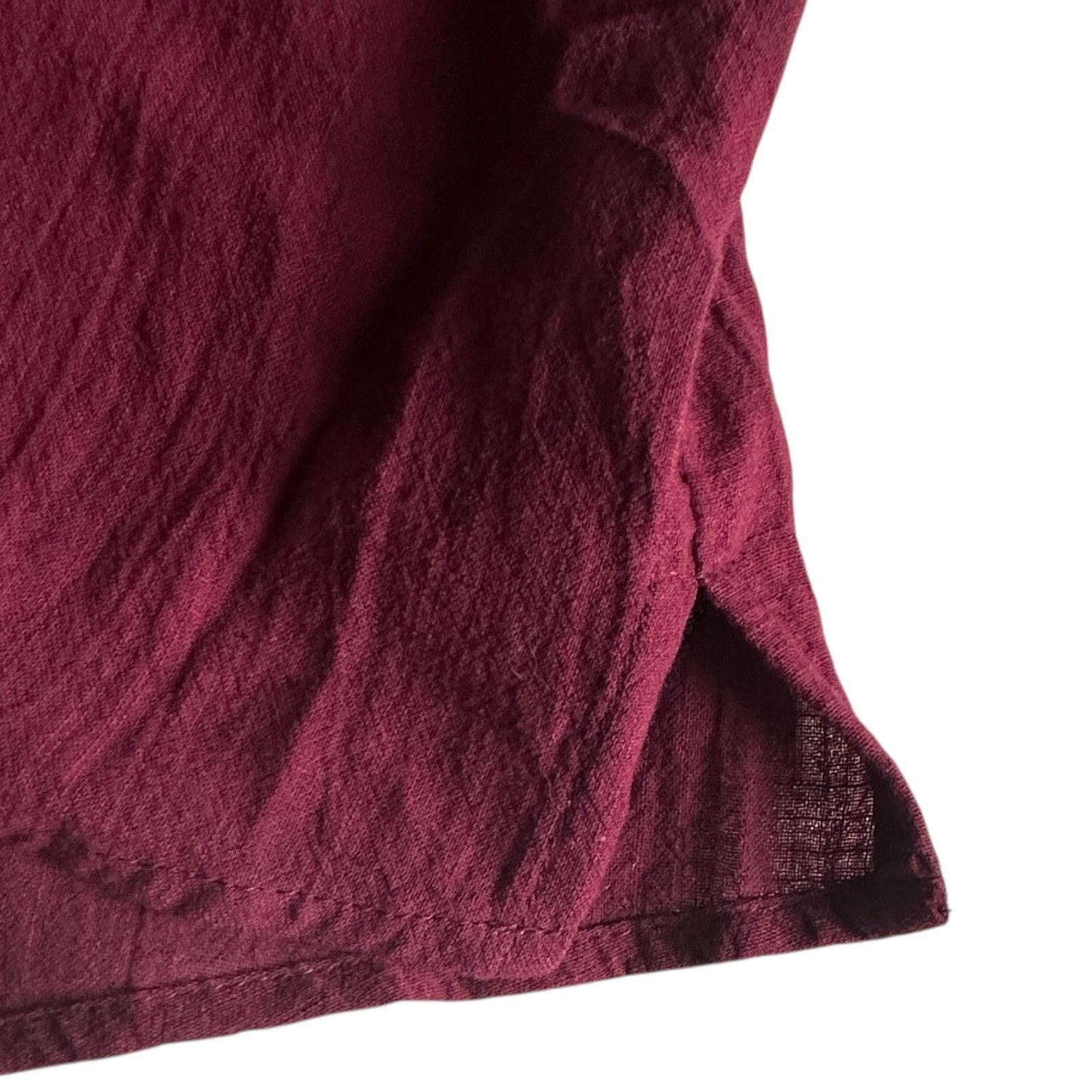 Uru Mens Long Sleeve Burgundy Henley Shirt By URRU Mandarin Coll Size US L / EU 52-54 / 3 - 7 Thumbnail