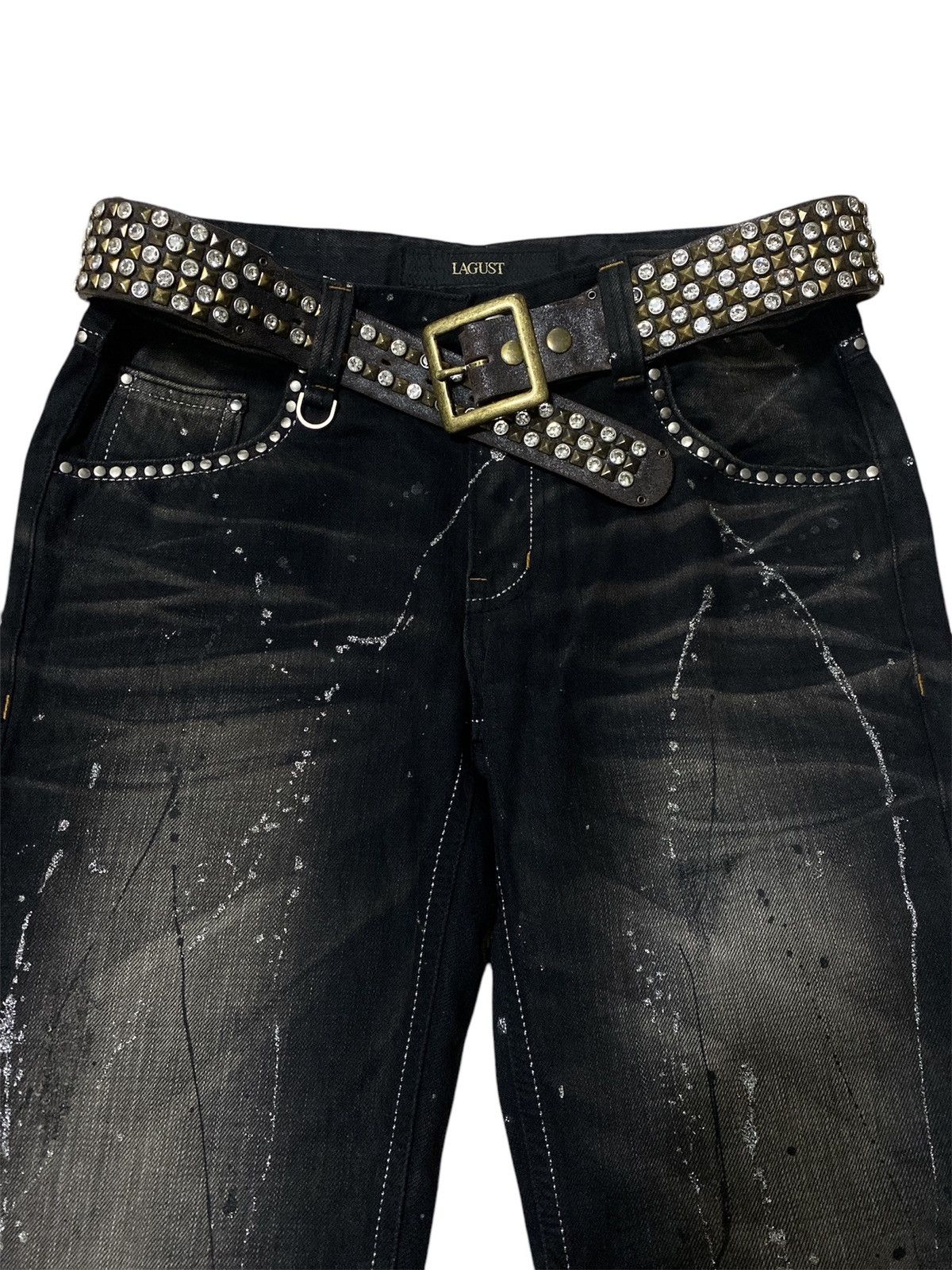 Japanese Brand Vintage Studded leather Belt Inspired BB SIMONS Size ONE SIZE - 2 Thumbnail