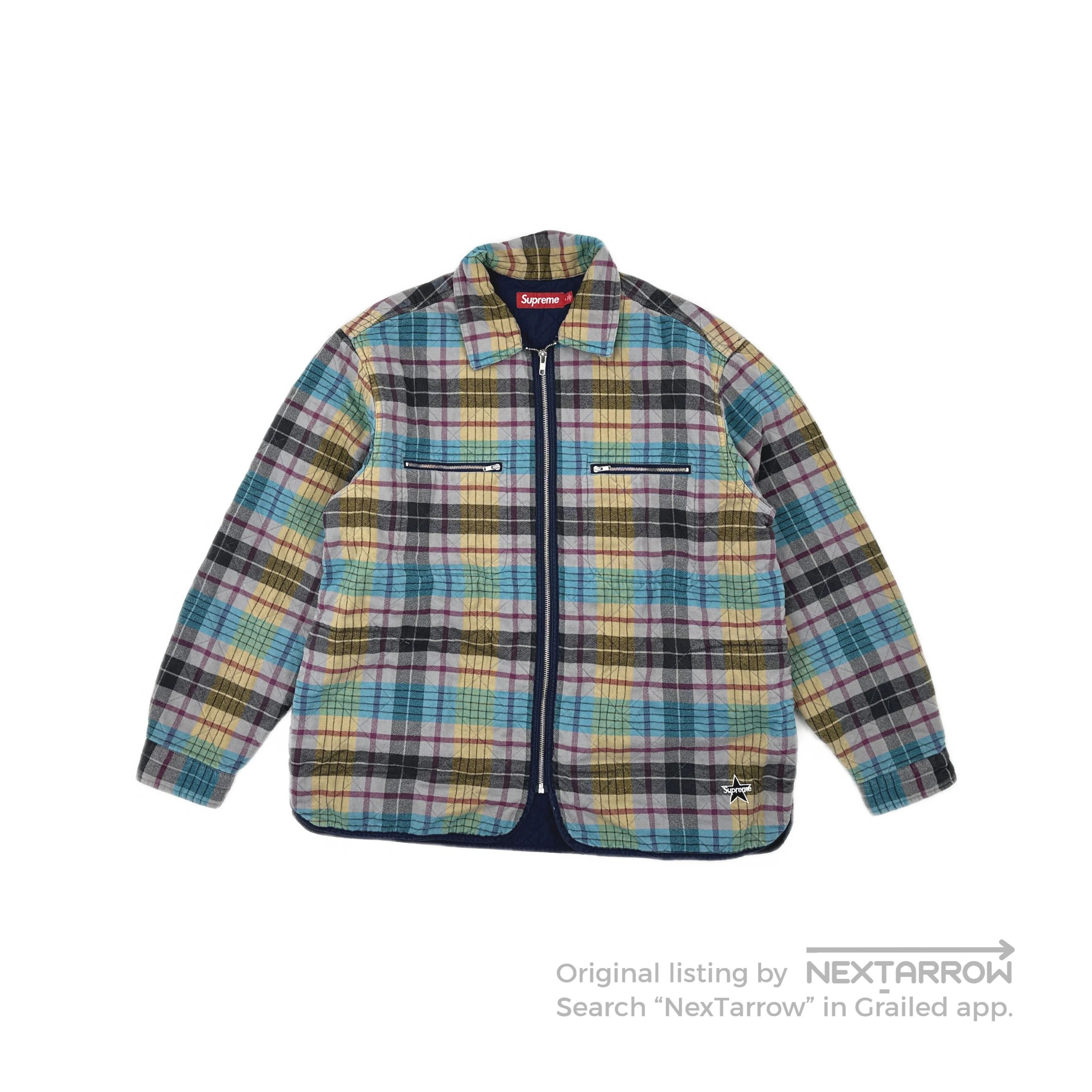 Supreme Supreme Boucle Zip Up Shirt Black FW24 Size Large Flannel