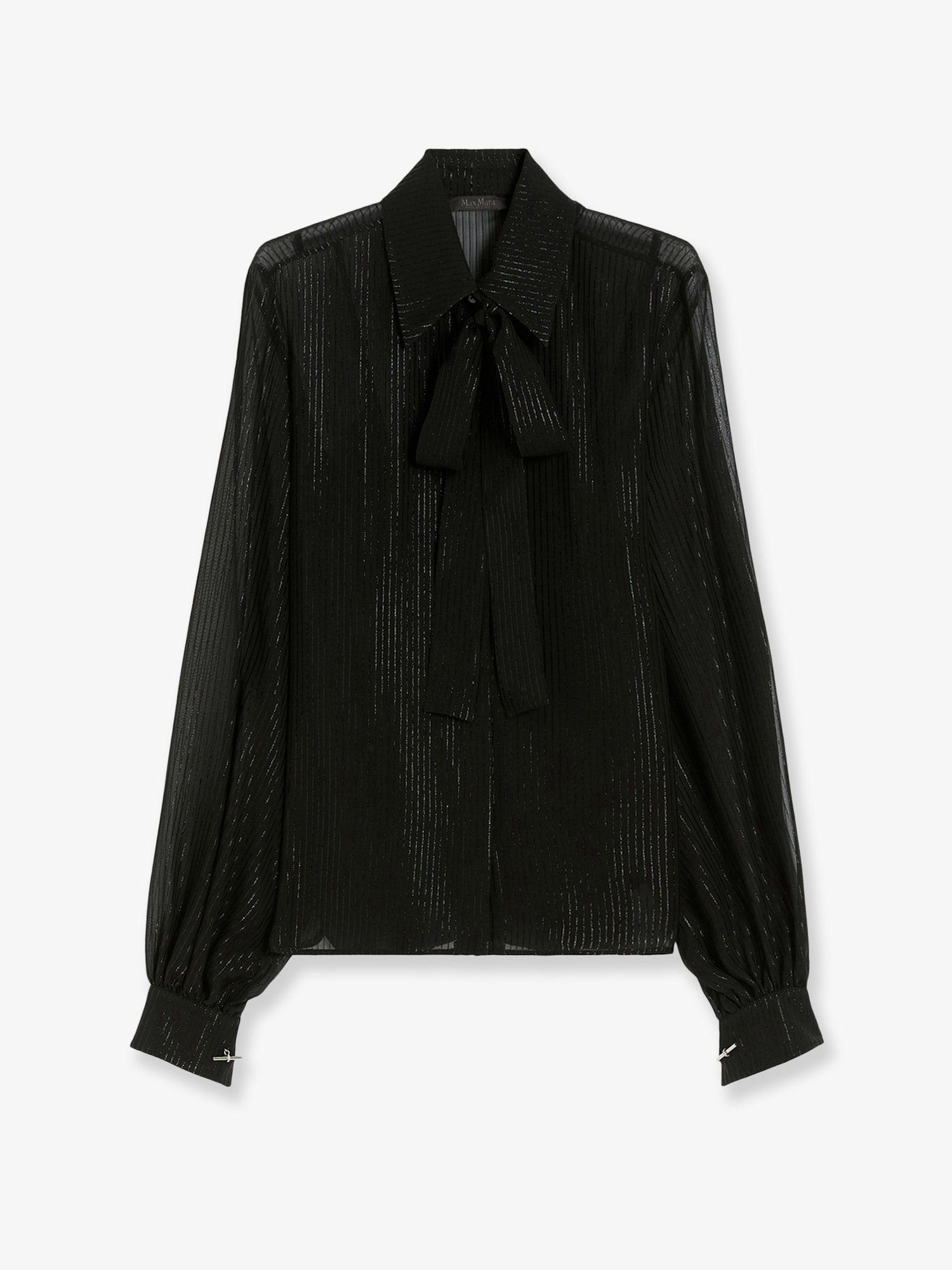 Max Mara Scafati Silk Shirt With Lurex Profiles Size M / US 6-8 / IT 42-44 - 1 Thumbnail