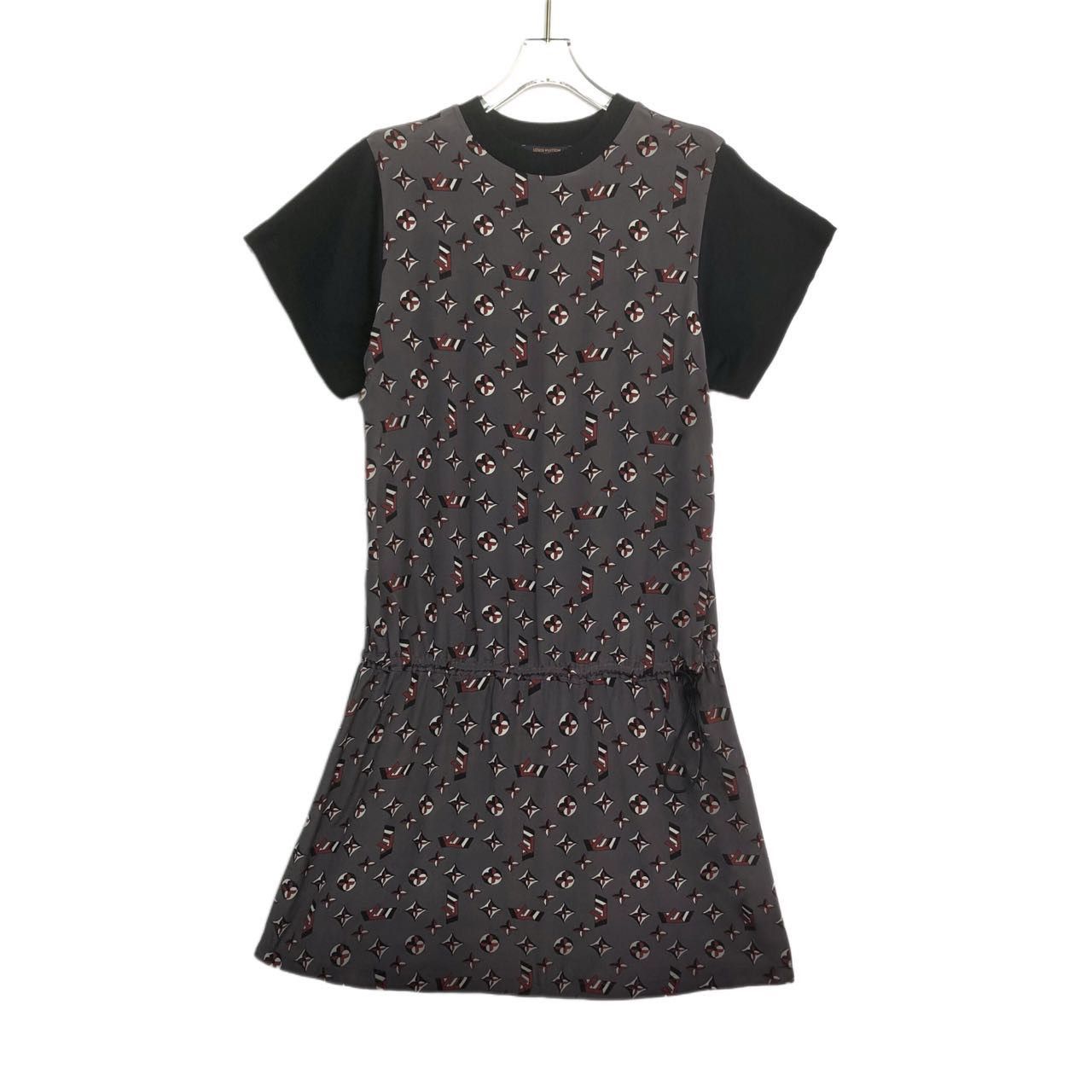 Louis Vuitton Louis Vuitton Logo Print Crew Neck Short Sleeve Dress K26WX Size S / US 4 / IT 40 - 1 Thumbnail