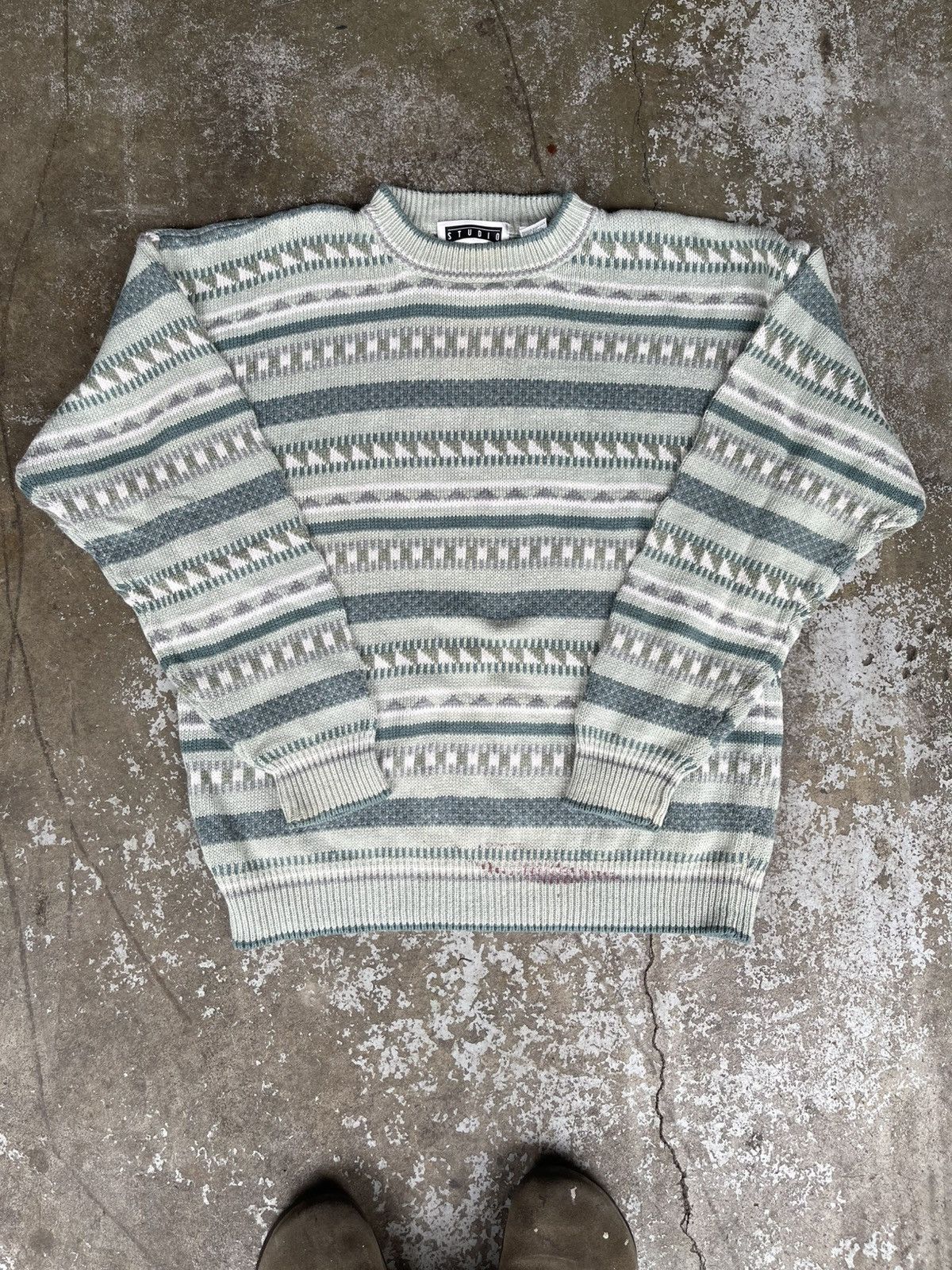 Vintage Vintage 90s Sweater Cotton Knit Size US L / EU 52-54 / 3 - 1 Thumbnail