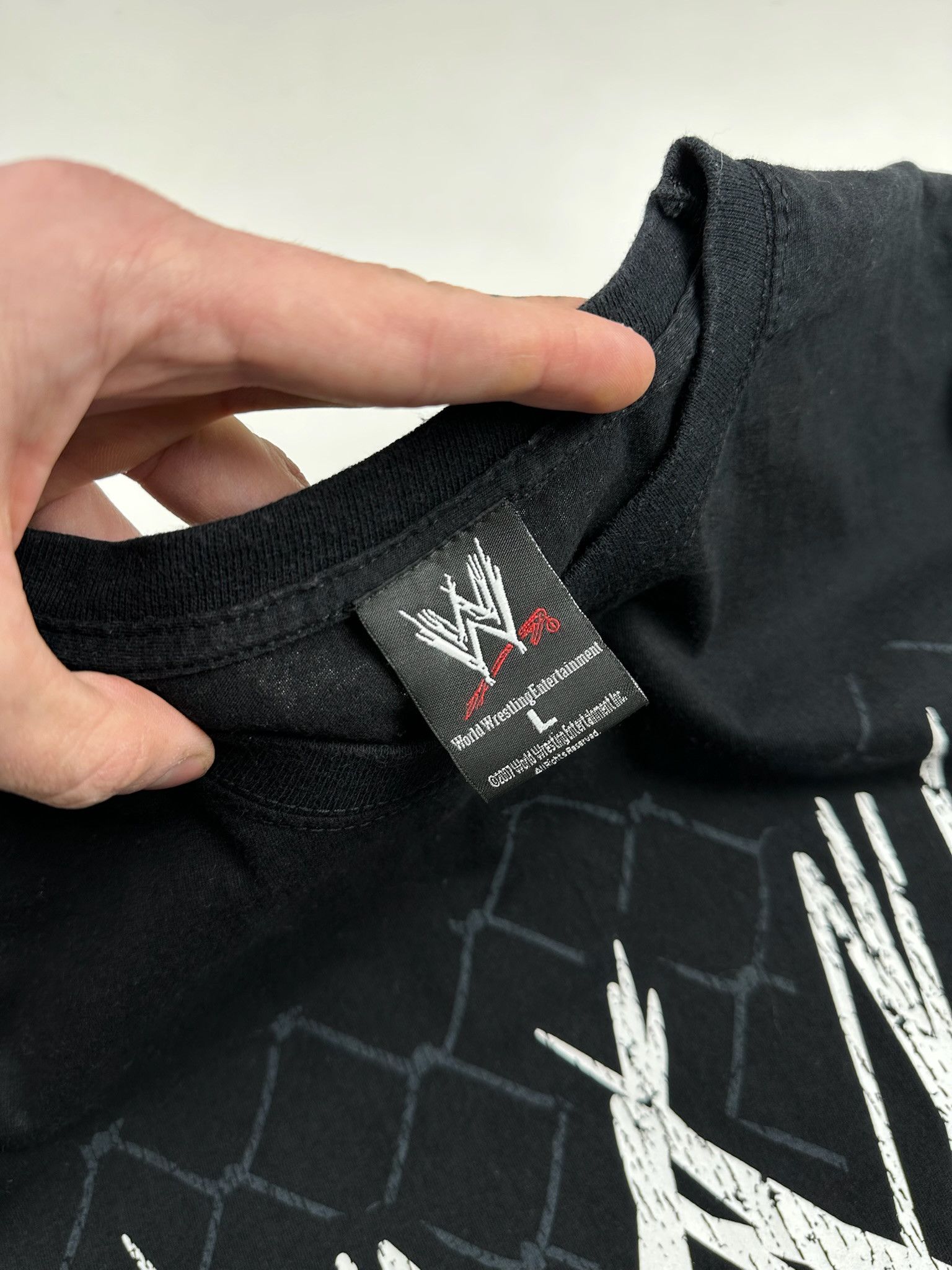 Vintage Vintage 2007 WWE Wrestling Logo Black Large T-Shirt Size US L / EU 52-54 / 3 - 6 Thumbnail