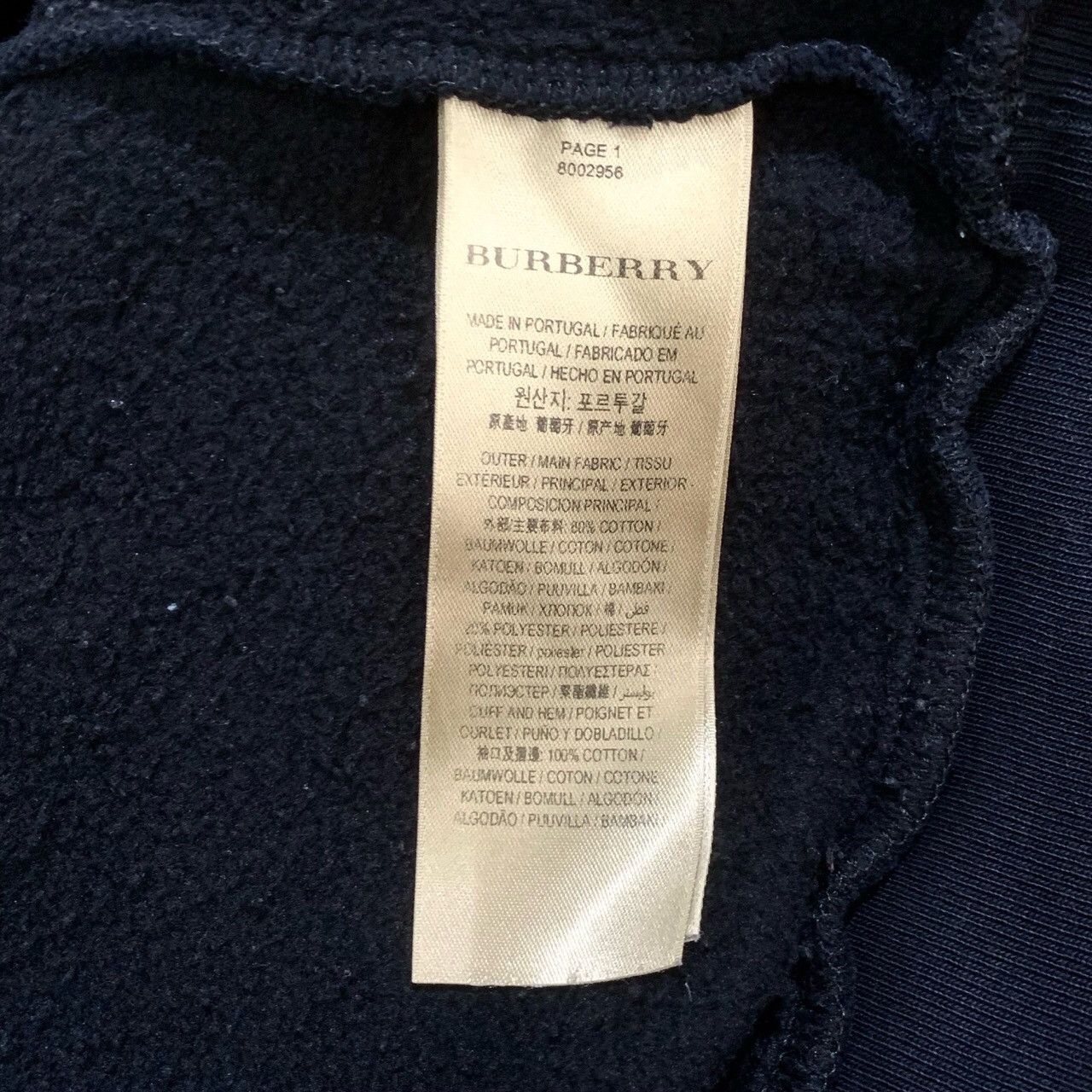 Burberry Burberry Logo Embroidered Hooded Black Cotton Sweatshirt (M) Size US M / EU 48-50 / 2 - 3 Thumbnail