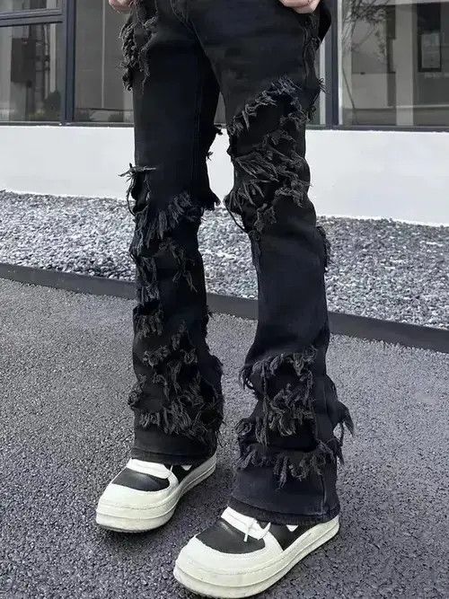 Japanese Brand VIBE Street style ripped TO style bootcut jeans Size US 32 / EU 48 - 6 Thumbnail