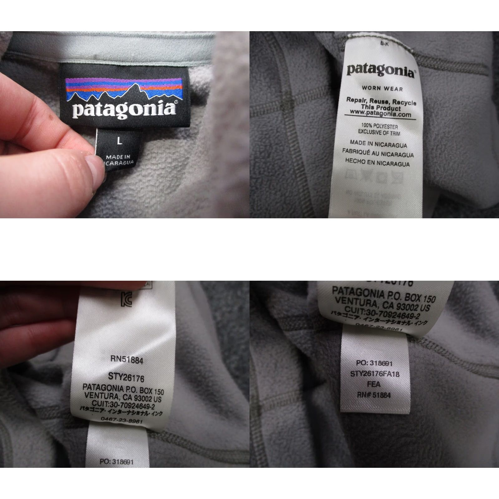 Patagonia Patagonia Jacket Mens L Gray Fleece Windbreaker Zip Pockets 1/4 Thermal Outdoor Hiking Casual Spring Fall Winter Size US L / EU 52-54 / 3 - 8 Thumbnail