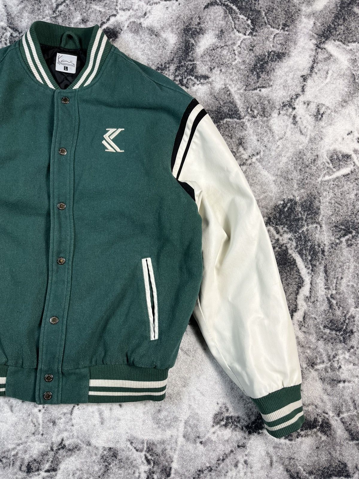 Karl Kani Karl Kani Varsity Jacket Green White Spell Out L Size US L / EU 52-54 / 3 - 4 Thumbnail