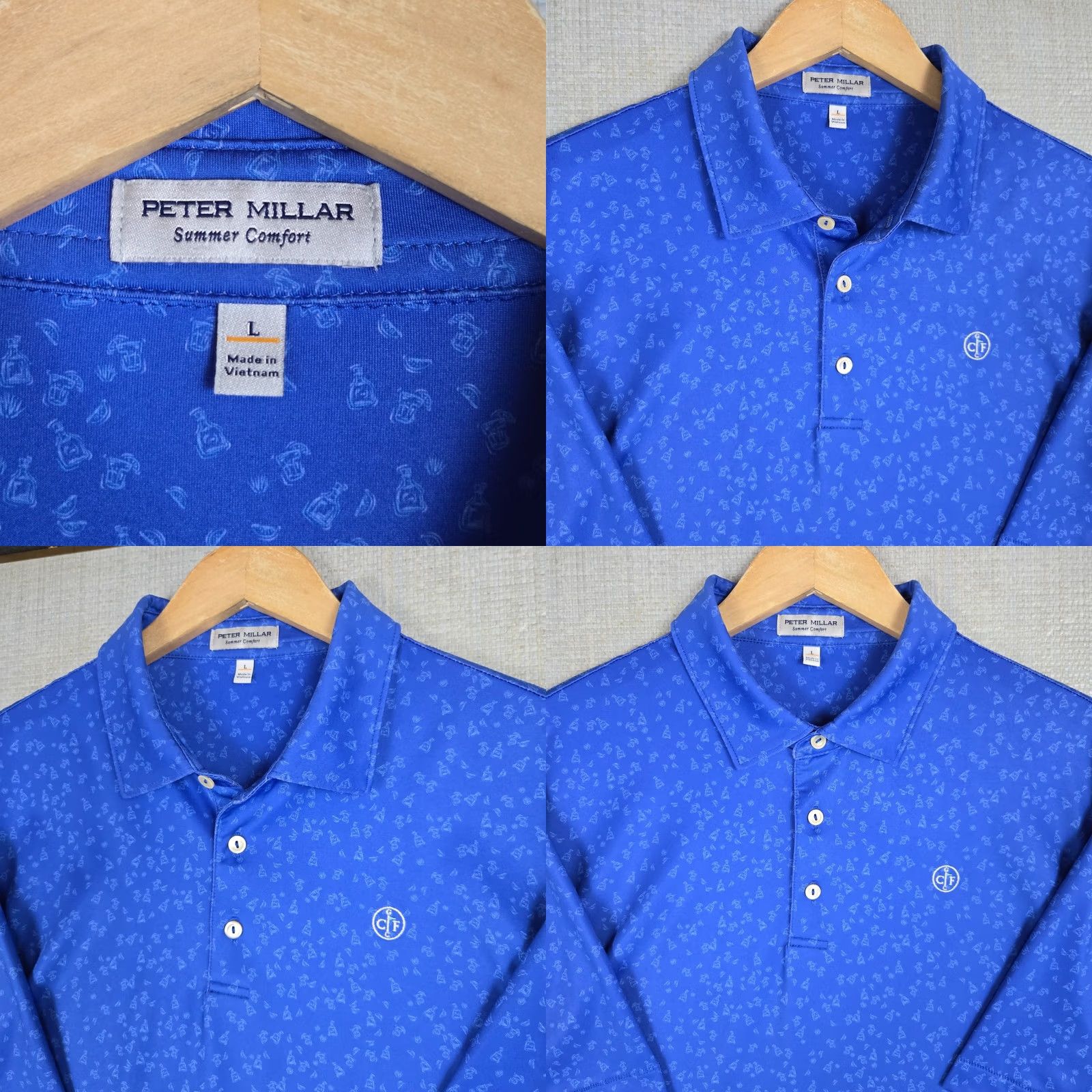 Peter Millar PETER MILLAR x CONWAY FARMS Tequila Lime Mens Polo Shirt Large Summer Comfort Size US L / EU 52-54 / 3 - 8 Thumbnail