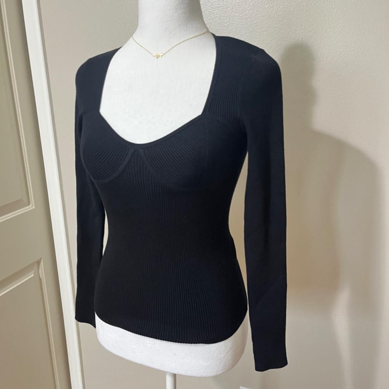 Madewell Madewell Black Wide Rib Sweater Top Size XXS / US 00 / IT 34 - 2 Thumbnail