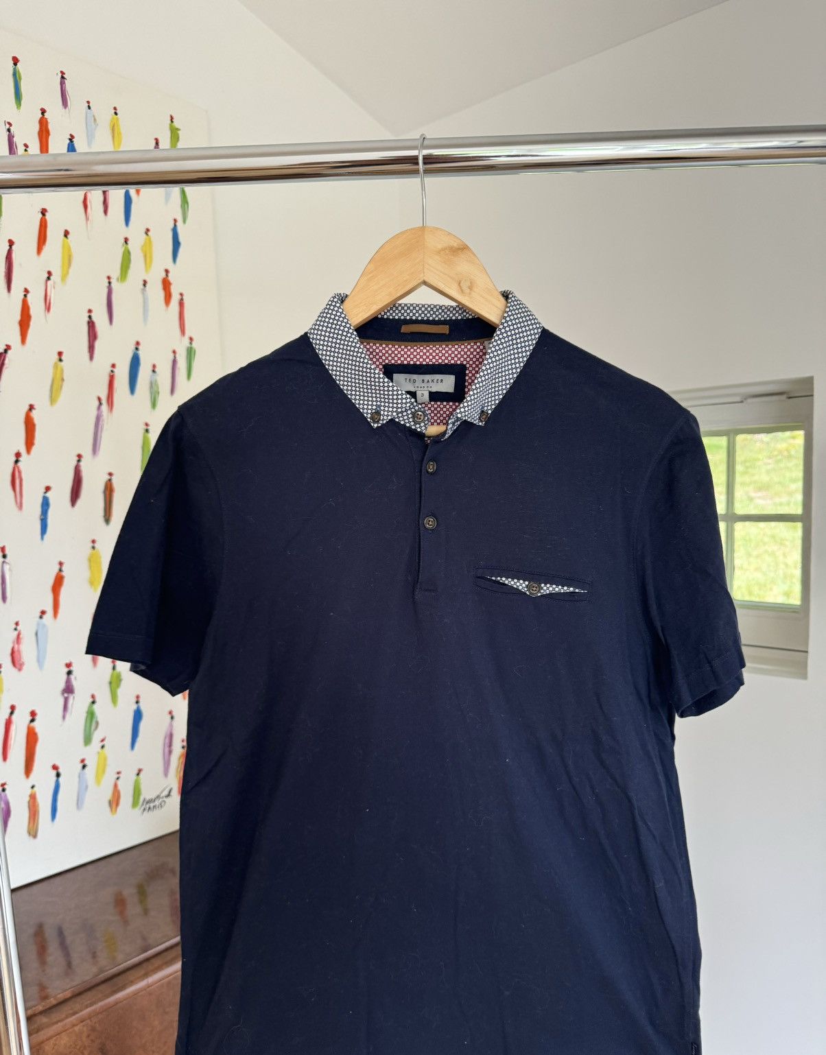 Ted Baker Ted Baker Patterned Collar Polo Size US S / EU 44-46 / 1 - 1 Thumbnail