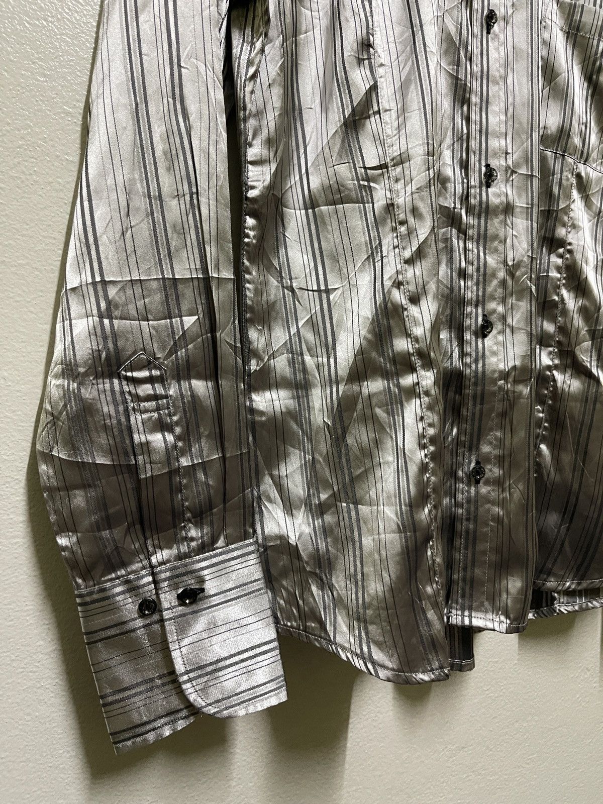 Japanese Brand × semanticdesign Semantic Design Silver Striped Shirt Size US L / EU 52-54 / 3 - 3 Thumbnail