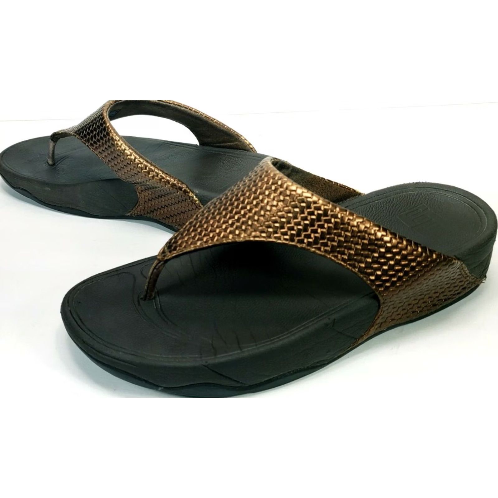 Vintage VINTAGE FitFlop Lulu Weave Flip Flop Sandal Bronze 38EU 7M Womens Men’s? Size US 7 / IT 37 - 4 Thumbnail