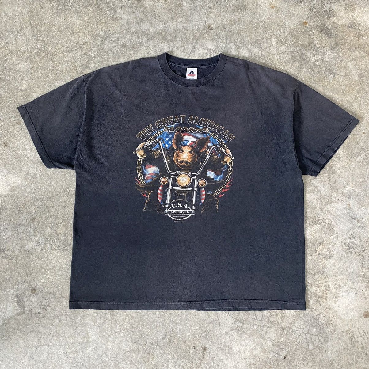 Harley Davidson Vintage Y2K 2006 The Great American Hawg Sun Faded Tee Size US XXL / EU 58 / 5 - 1 Thumbnail