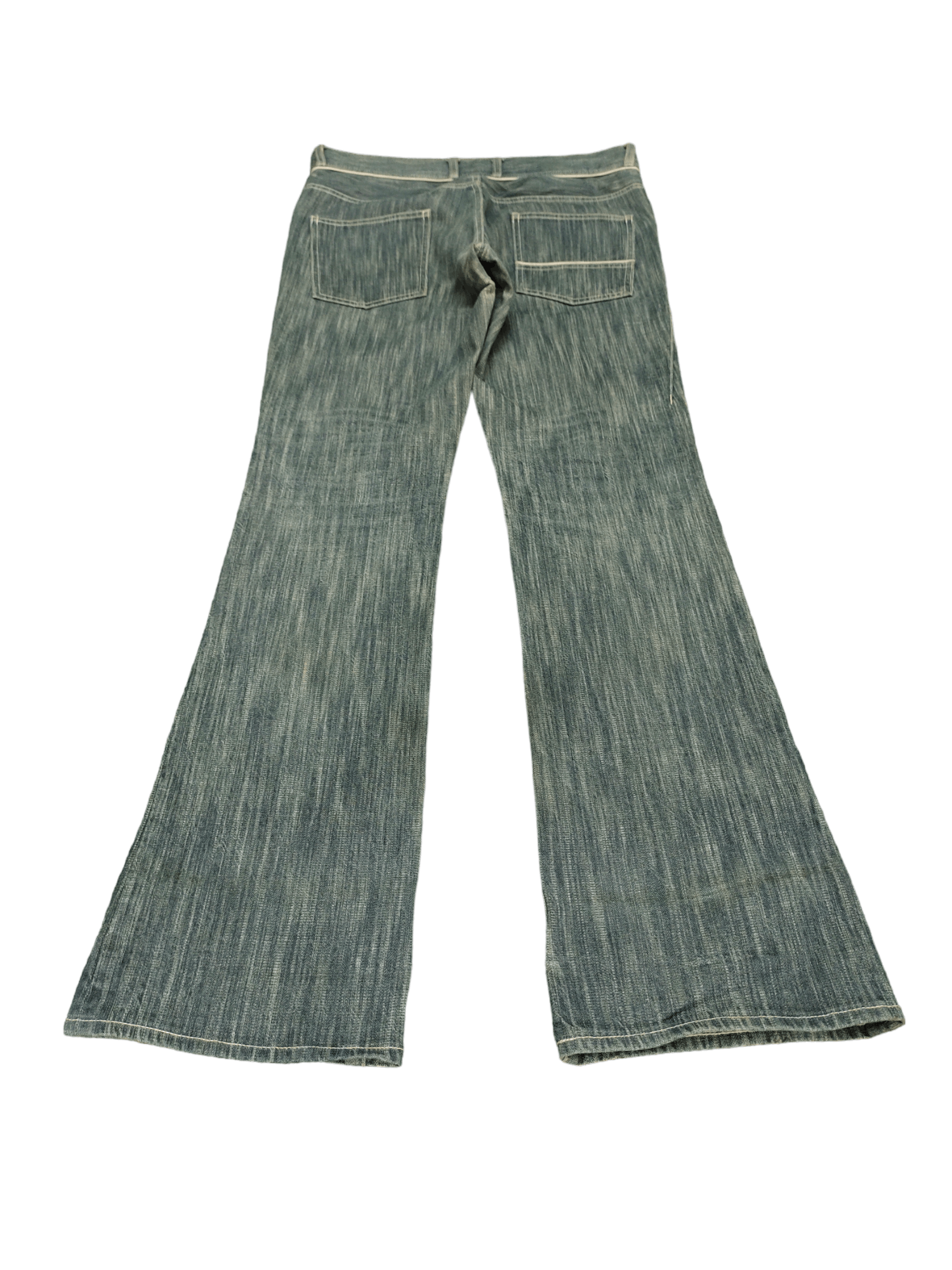 If Six Was Nine Flare Jeans Body Butter Distress Faded Boot Cut Y2k Mudmax Size US 33 - 11 Thumbnail