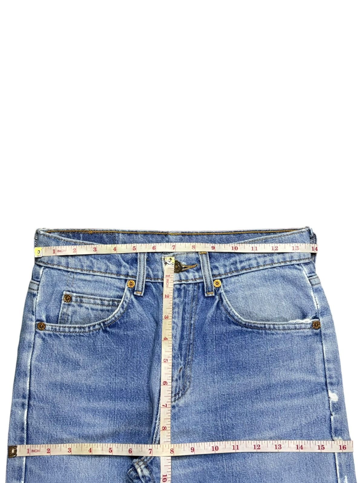 Levi's Vintage 90s Levis 653 Orange Tab Blue Wash Distressed Jeans Size US 28 / EU 44 - 13 Thumbnail
