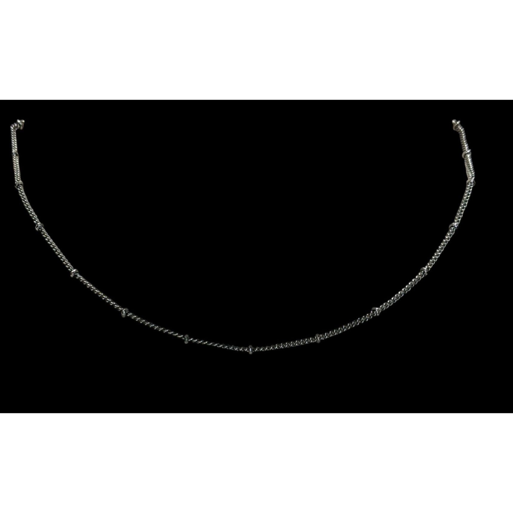 Other Delicate Minimalist Studded Silver Tone Chain Adjustable Nec Size ONE SIZE - 3 Thumbnail