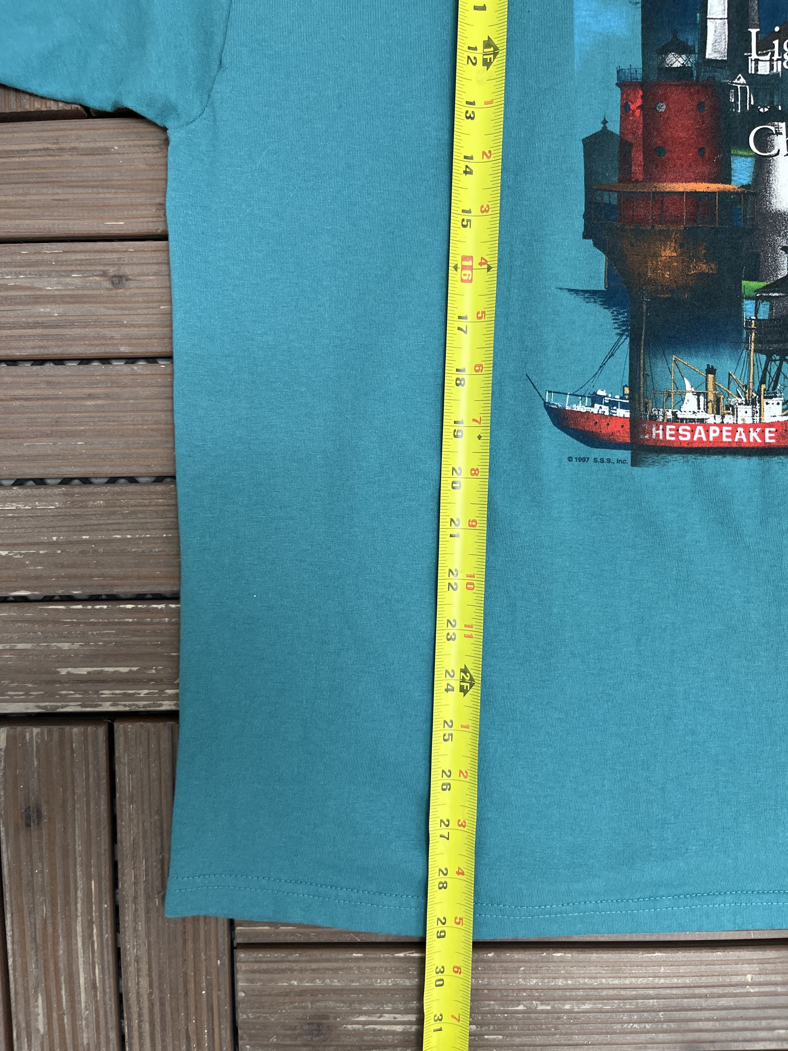 Vintage Lighthouses of the Chesapeake Vintage Teal T-Shirt Tee Size US XL / EU 56 / 4 - 8 Thumbnail