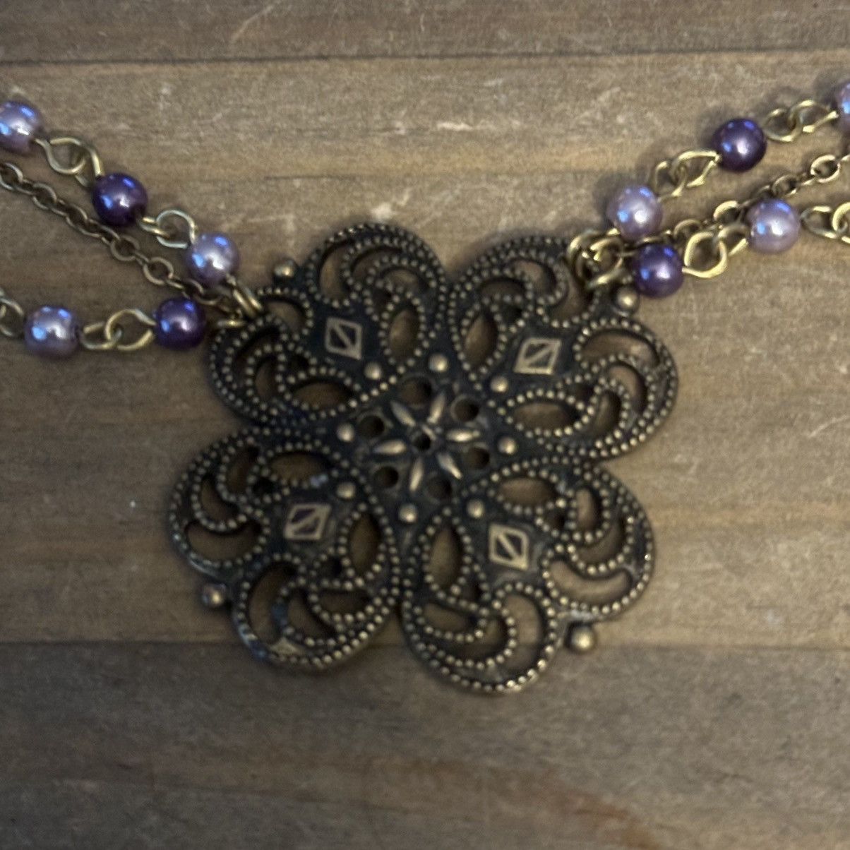 Other Multi strand filigree flower bead chain necklace Size ONE SIZE - 4 Thumbnail