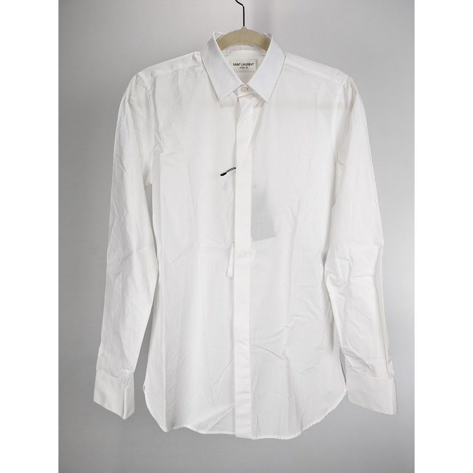 Saint Laurent Paris o1rshd1 Button Shirt in White Size US S / EU 44-46 / 1 - 3 Thumbnail