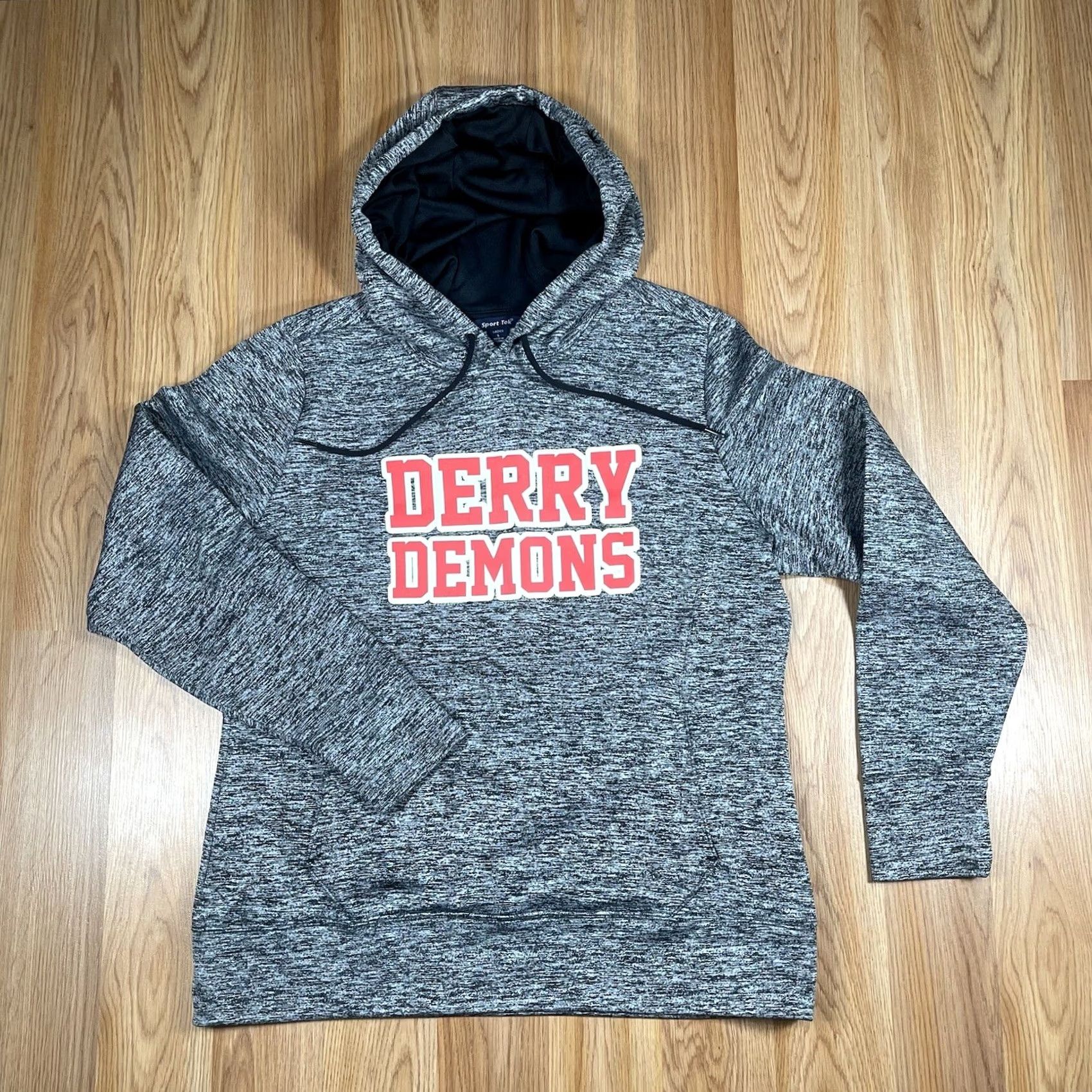 Vintage Sport Tek Hoodie Womens L Large Gray Derry Demons Polyester Pullover Hooded Size L / US 10 / IT 46 - 2 Thumbnail