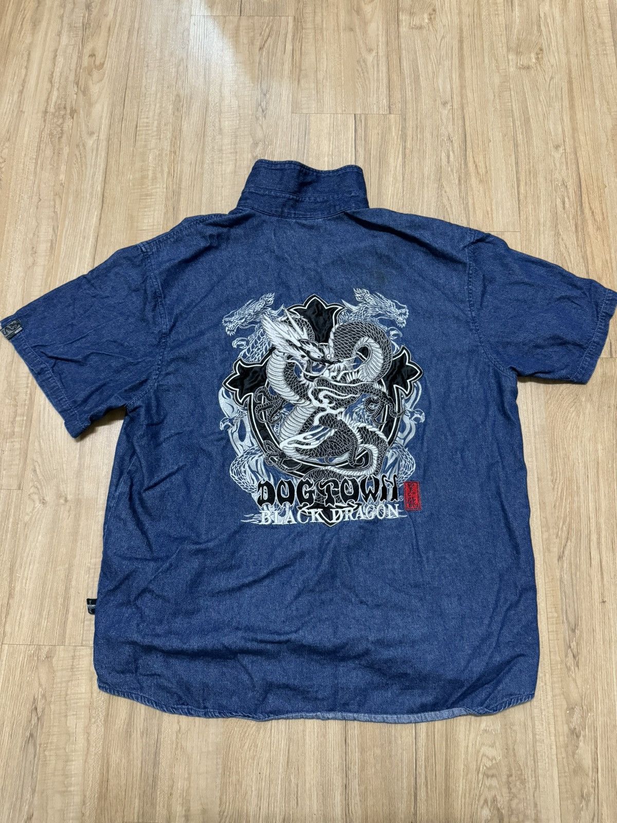 Dogtown × Japanese Brand DOGTOWN EMBROIDERY LOGO DENIM SHIRT Size US XL / EU 56 / 4 - 1 Thumbnail