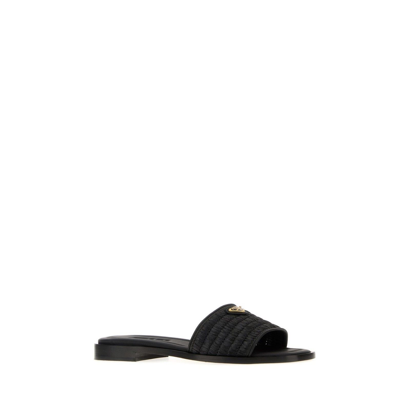 Prada PRADA Black Raffia Leather Slippers New & Authentic (Women's Size US 6 / IT 36 - 2 Thumbnail