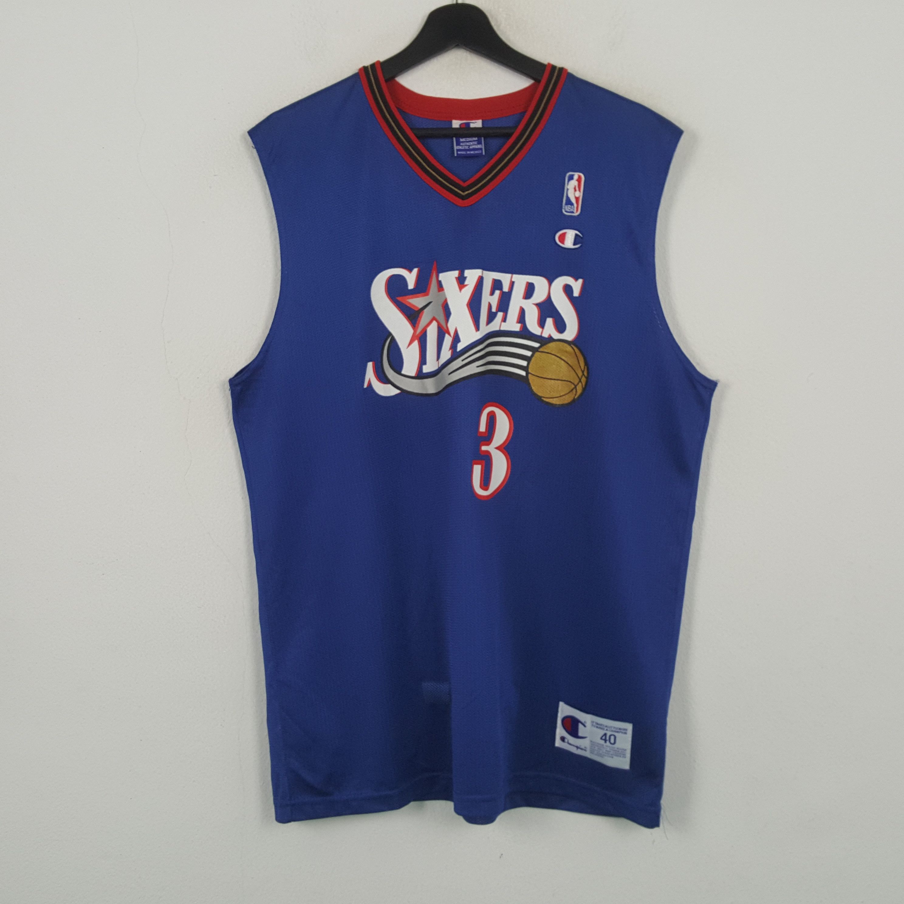 Champion Iverson Sixers NBA Basketball Jersey RR5 Size US L / EU 52-54 / 3 - 1 Thumbnail
