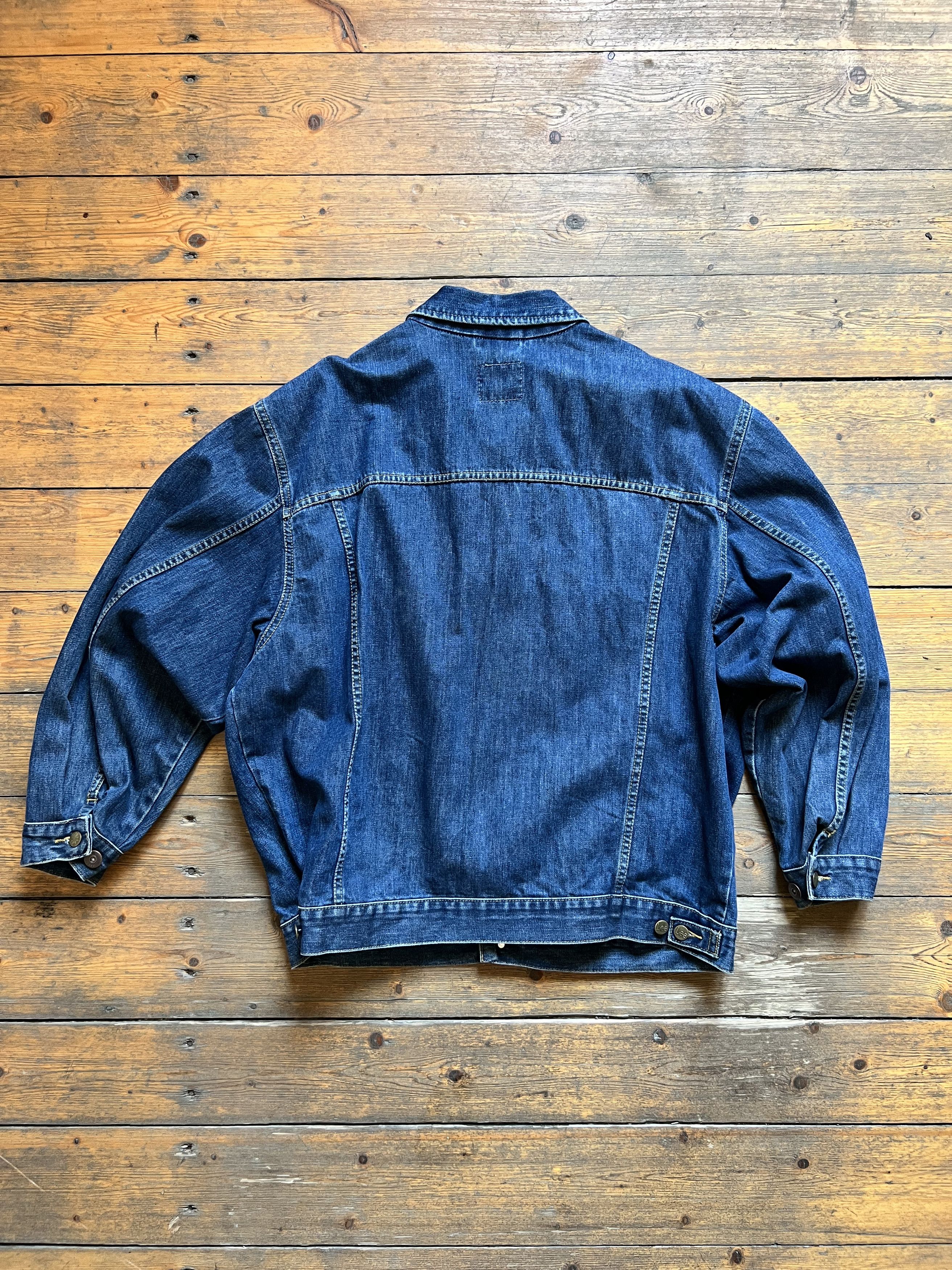 Lee Lee Vintage Heavy Trucker Denim NFS Fade Jacket Bomber Size US XXL / EU 58 / 5 - 4 Thumbnail
