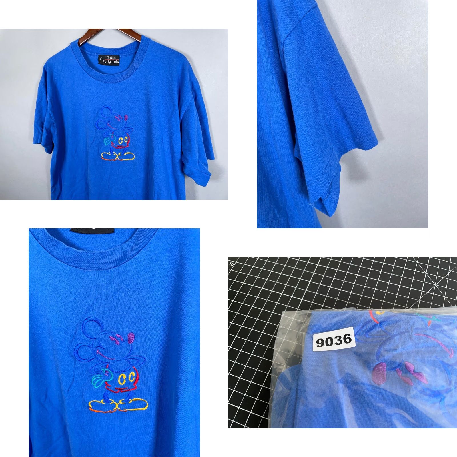 Disney VINTAGE Disney Originals Mickey Mouse T-Shirt Adult XL Blue Single Stitch 90s Cartoon Retro Mens Size US XL / EU 56 / 4 - 8 Thumbnail