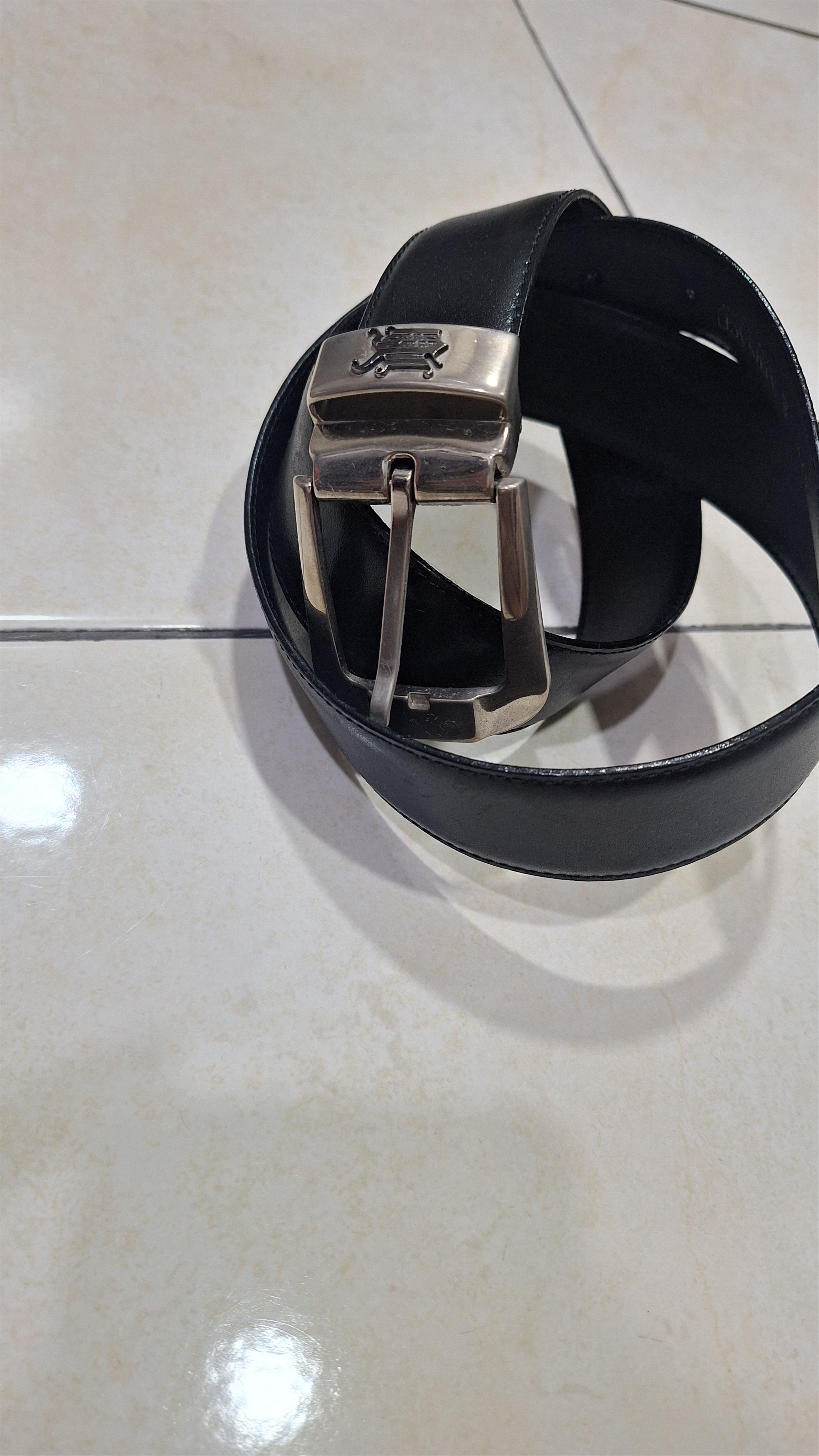 Versace Versace Black Leather Silver Buckle Size 36 - 1 Thumbnail