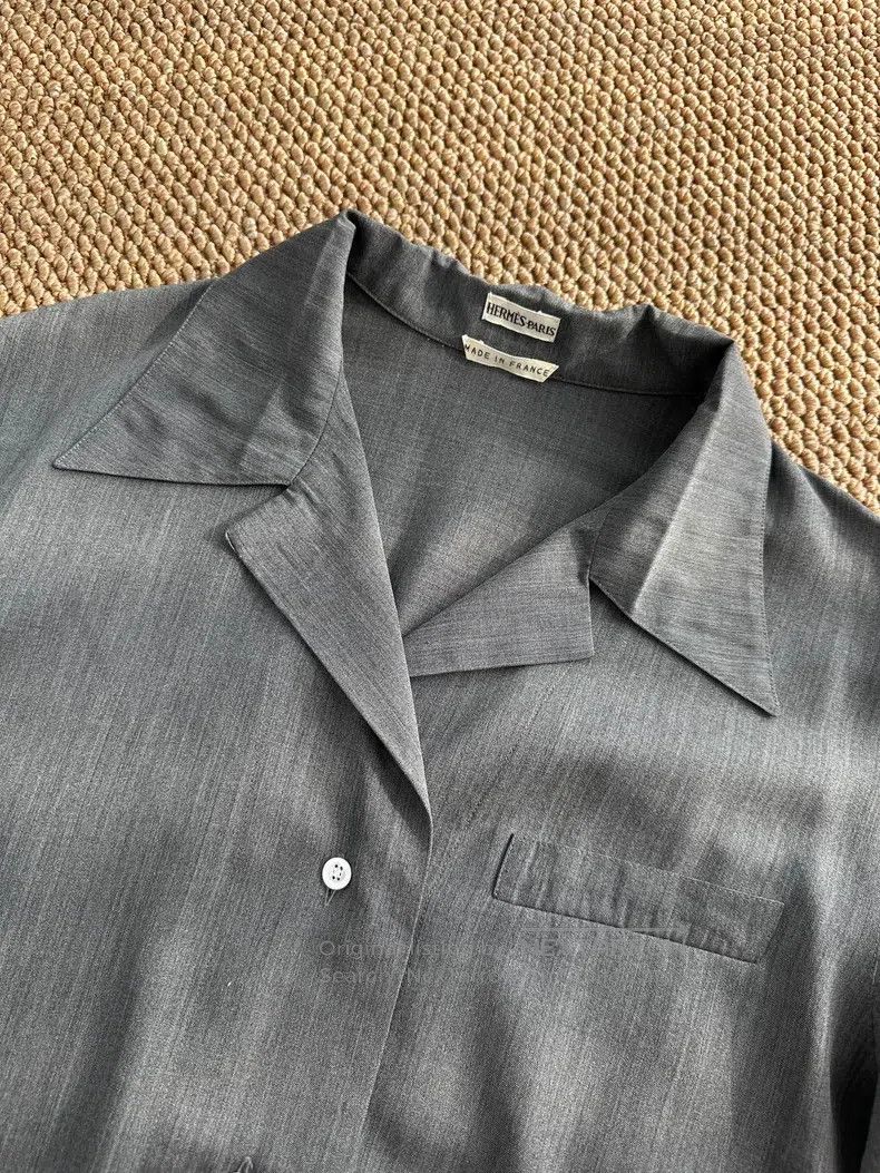 Hermes Hermes Margiela Period Silk and Wool Shirt, Women's, Silve Size M / US 6-8 / IT 42-44 - 5 Thumbnail