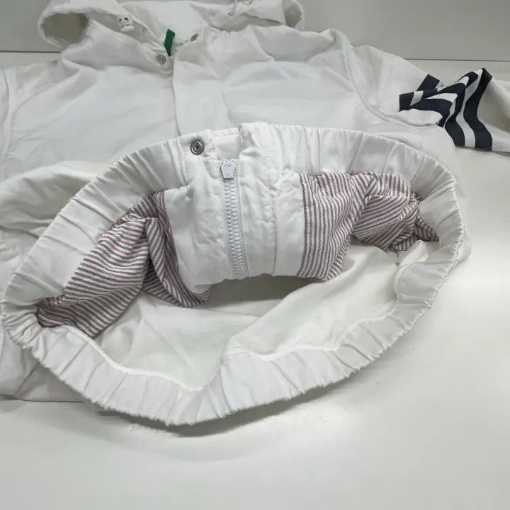 Thom Browne Thom Browne White Striped Hooded Jacket for Men -2507 Size US M / EU 48-50 / 2 - 9 Thumbnail