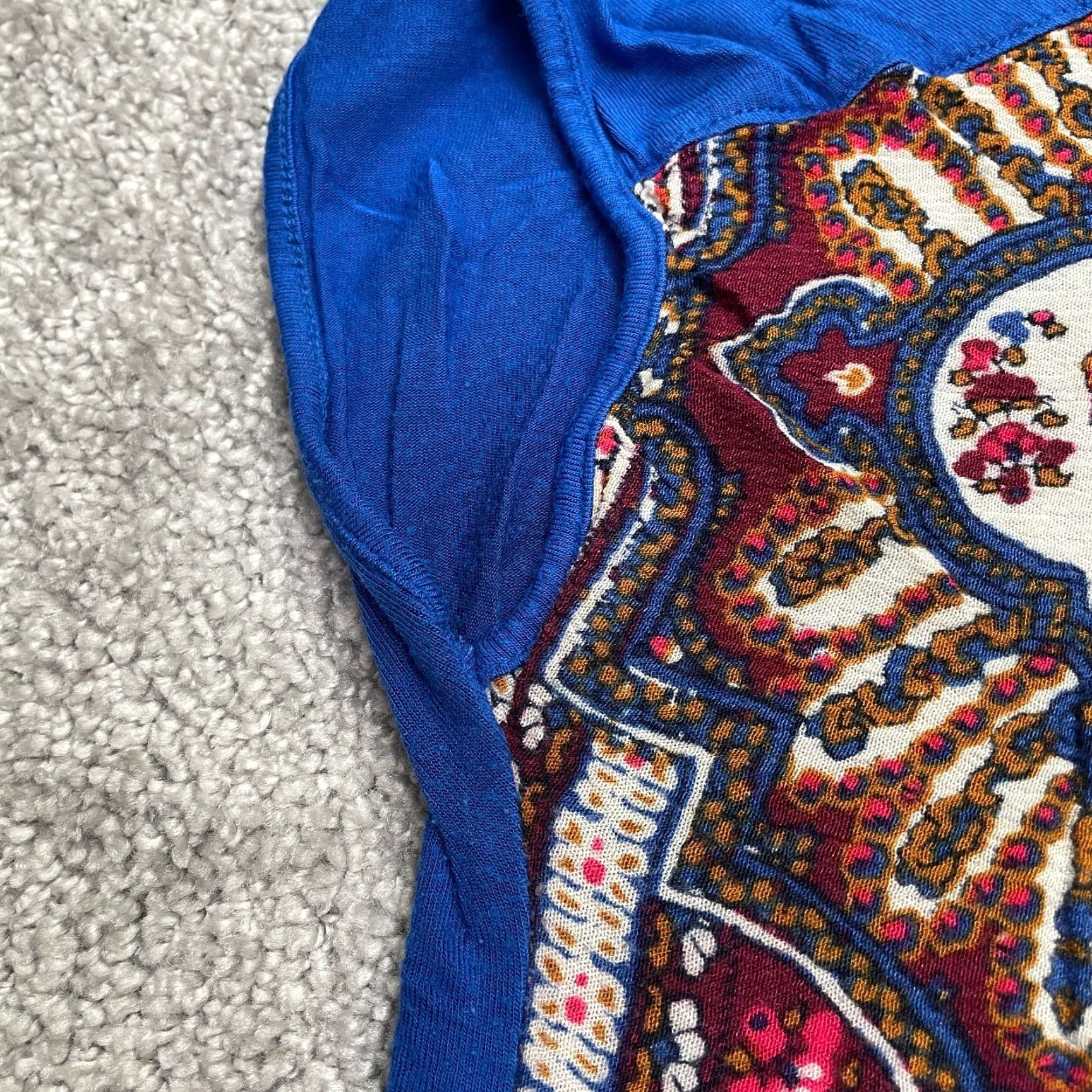 Vintage Unbranded Aztec Geometric Sleeveless Blue Knit Blouse Women's L Top Casual Shirt Cap Sleeve Modern Bohemian Skin Size L / US 10 / IT 46 - 3 Thumbnail