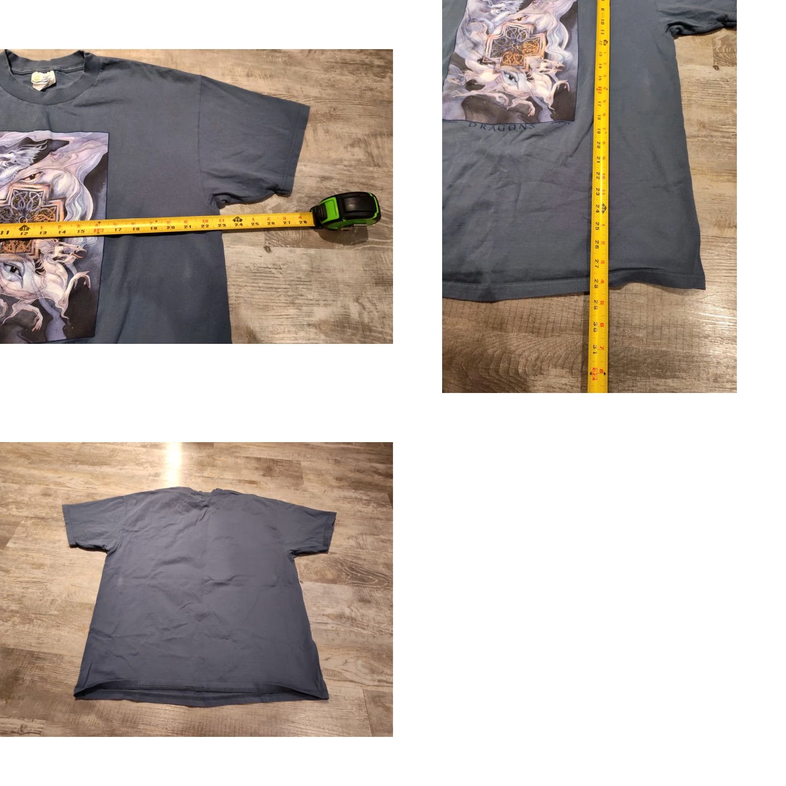 Vintage VINTAGE Port and Company Dragon Celtic Graphic Tee Shirt XL Gray Unisex Adults 100% Cotton 90s Art Jody Bergsma Short Sleeve Crew Neck Shirt Size US XL / EU 56 / 4 - 8 Thumbnail