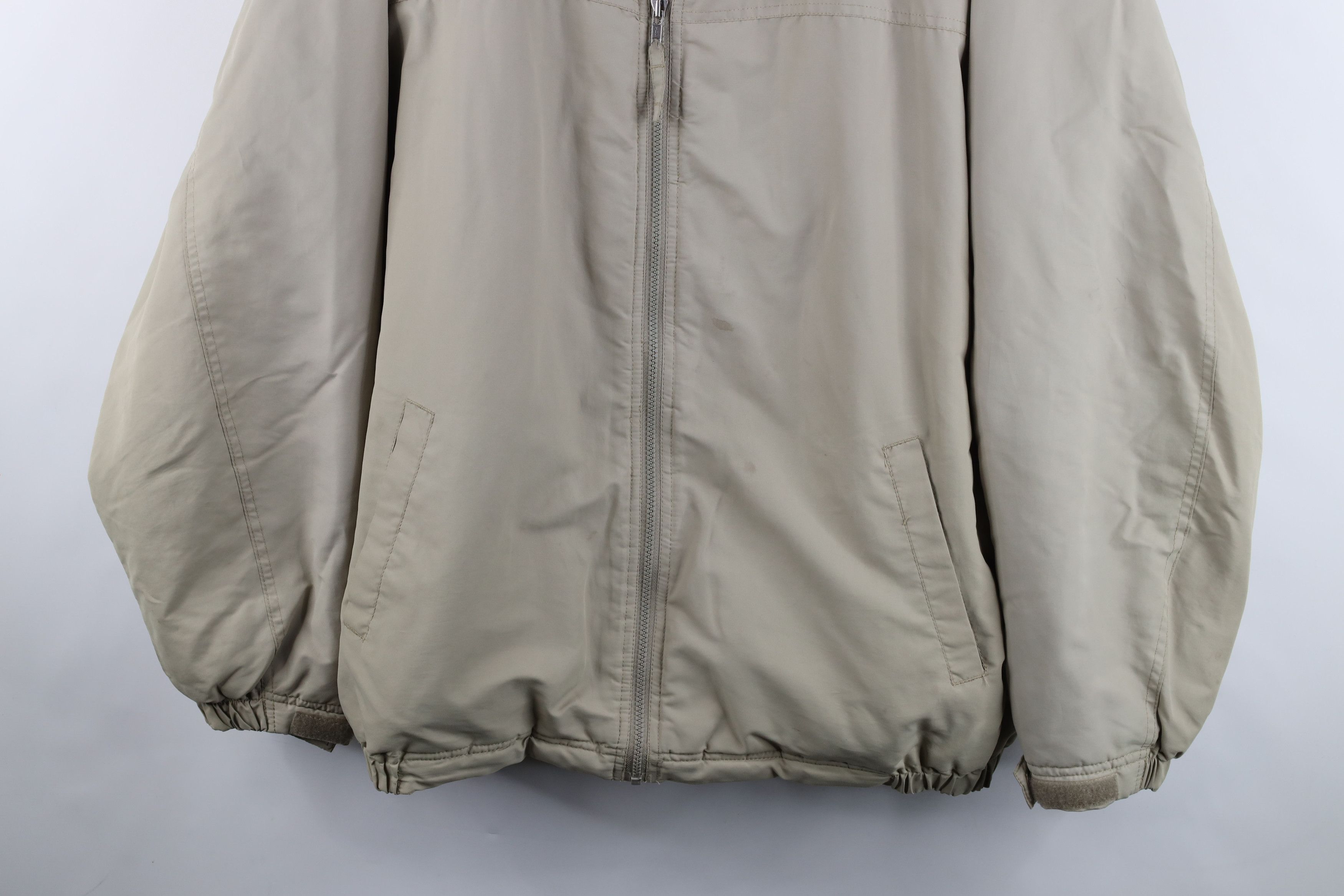 Vintage Vintage 90s Streetwear Blank Full Zip Bomber Jacket Beige Size US XXL / EU 58 / 5 - 3 Thumbnail