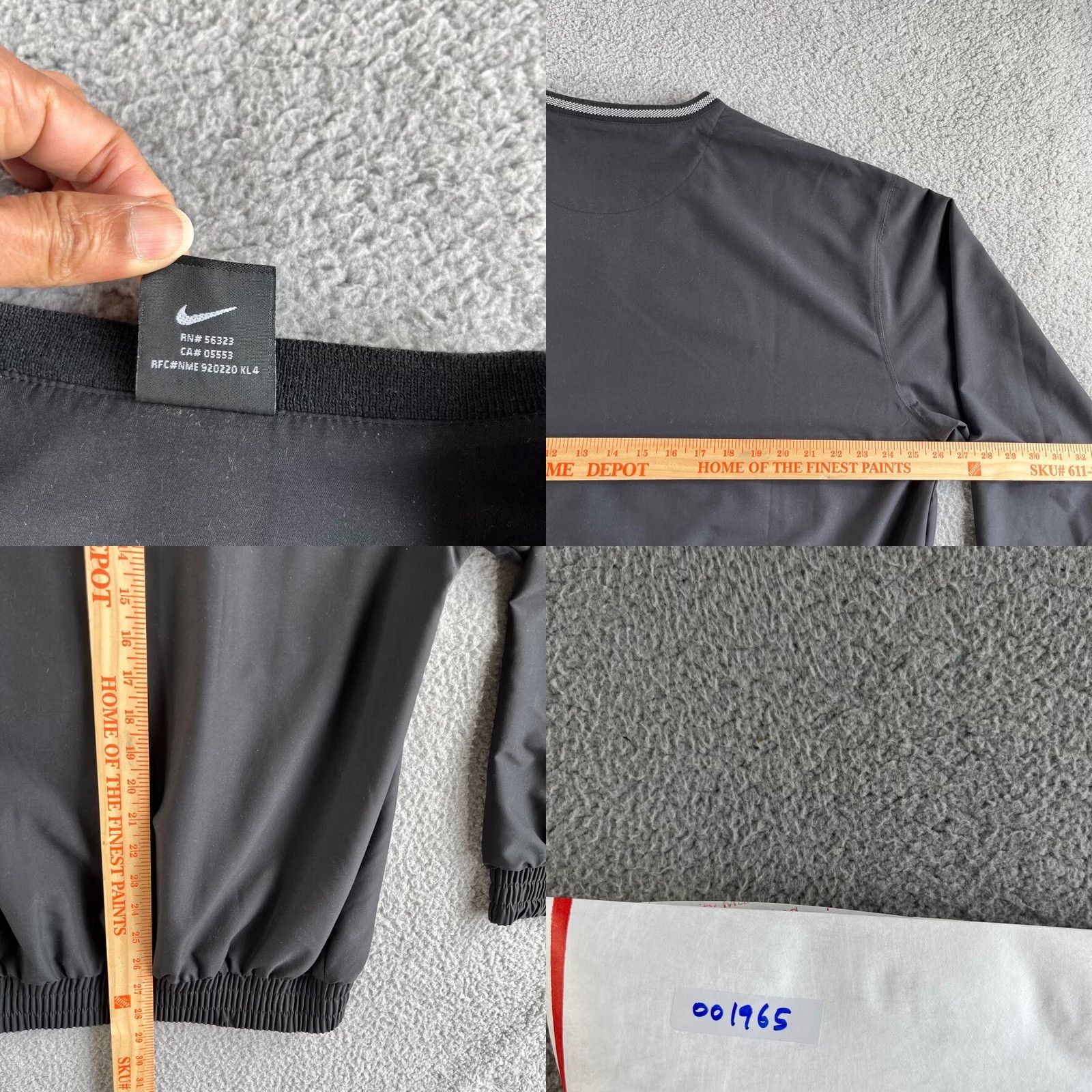 Nike VINTAGE Nike Jacket Mens Large Black Windbreaker Golf Outdoors Pullover Zip Pockets Logo Run Sports Athleisure Casual 90s Mens Size US L / EU 52-54 / 3 - 9 Thumbnail
