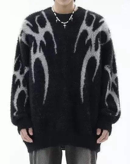 VIBE Avant garde fashion gothic print sweater knitwear Size US L / EU 52-54 / 3 - 1 Thumbnail