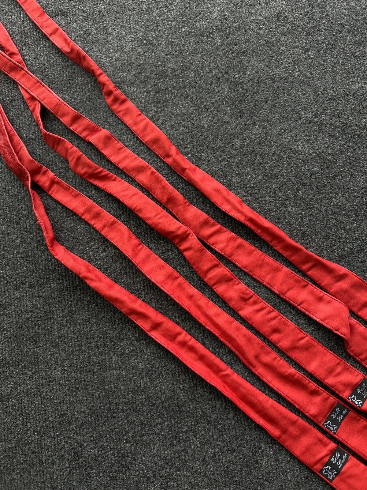 Other 🚨 LEATHER RED ITALY TIE LUXURY VNTG RARE OLD MONEY Size ONE SIZE - 6 Thumbnail