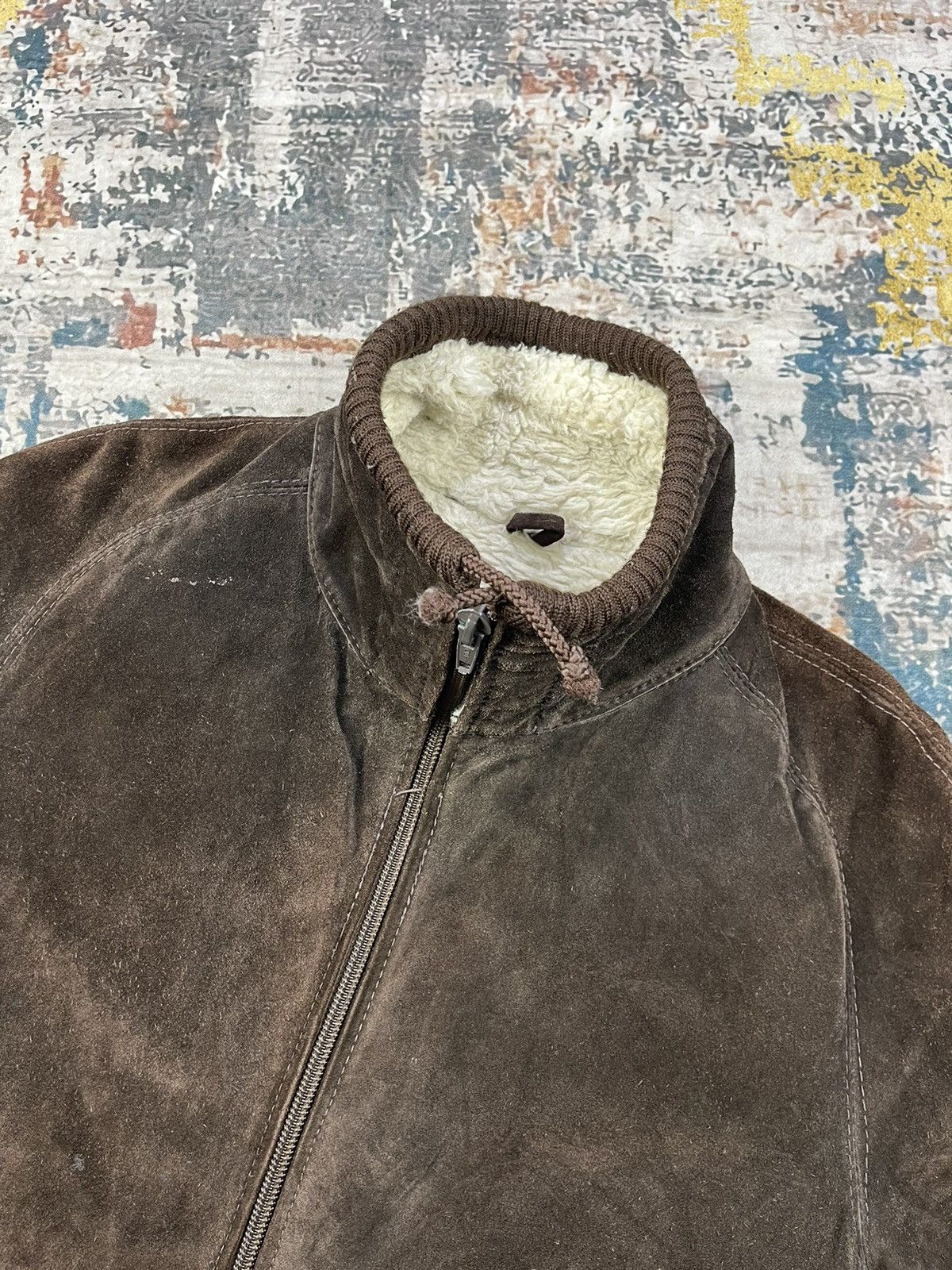 Vera Pelle Vera Pelle Suede Leather Sherpa Lined Jackets Size US L / EU 52-54 / 3 - 13 Thumbnail