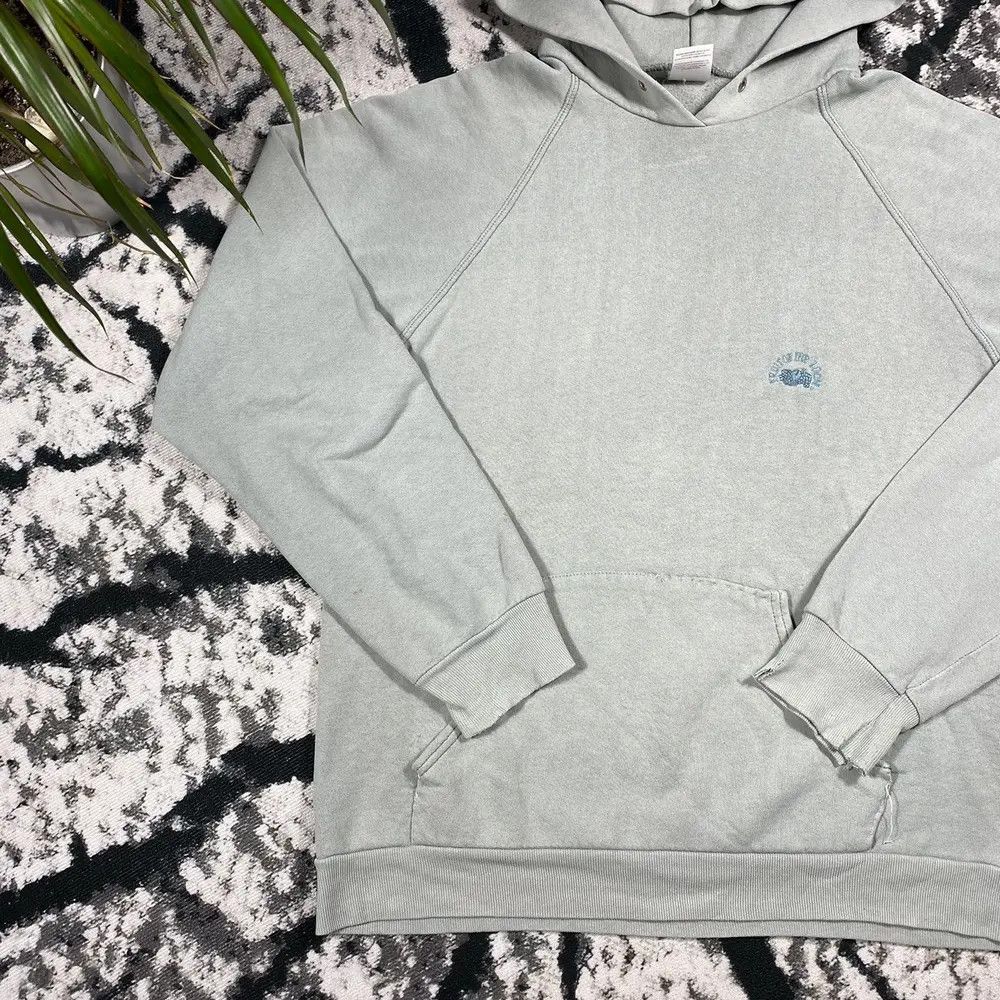 Fruit Of The Loom VINTAGE 90s WASHED GREY BLANK FRUIT OF THE LOOM HOODIE BOXY Size US M / EU 48-50 / 2 - 3 Thumbnail