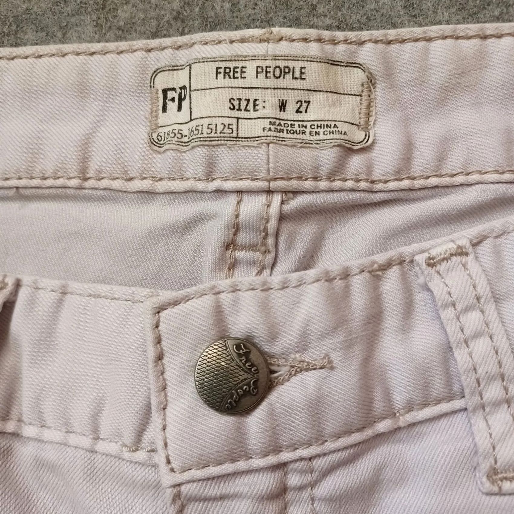 Free People Free People Jeans Womens 27 Beige Low Rise Skinny Stretch Pants Jeans Size 27" / US 4 / IT 40 - 2 Thumbnail