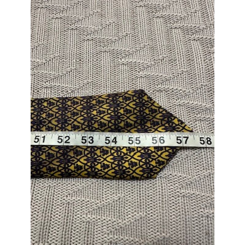Sulka Sulka gold and navy print French silk tie Size ONE SIZE - 3 Thumbnail