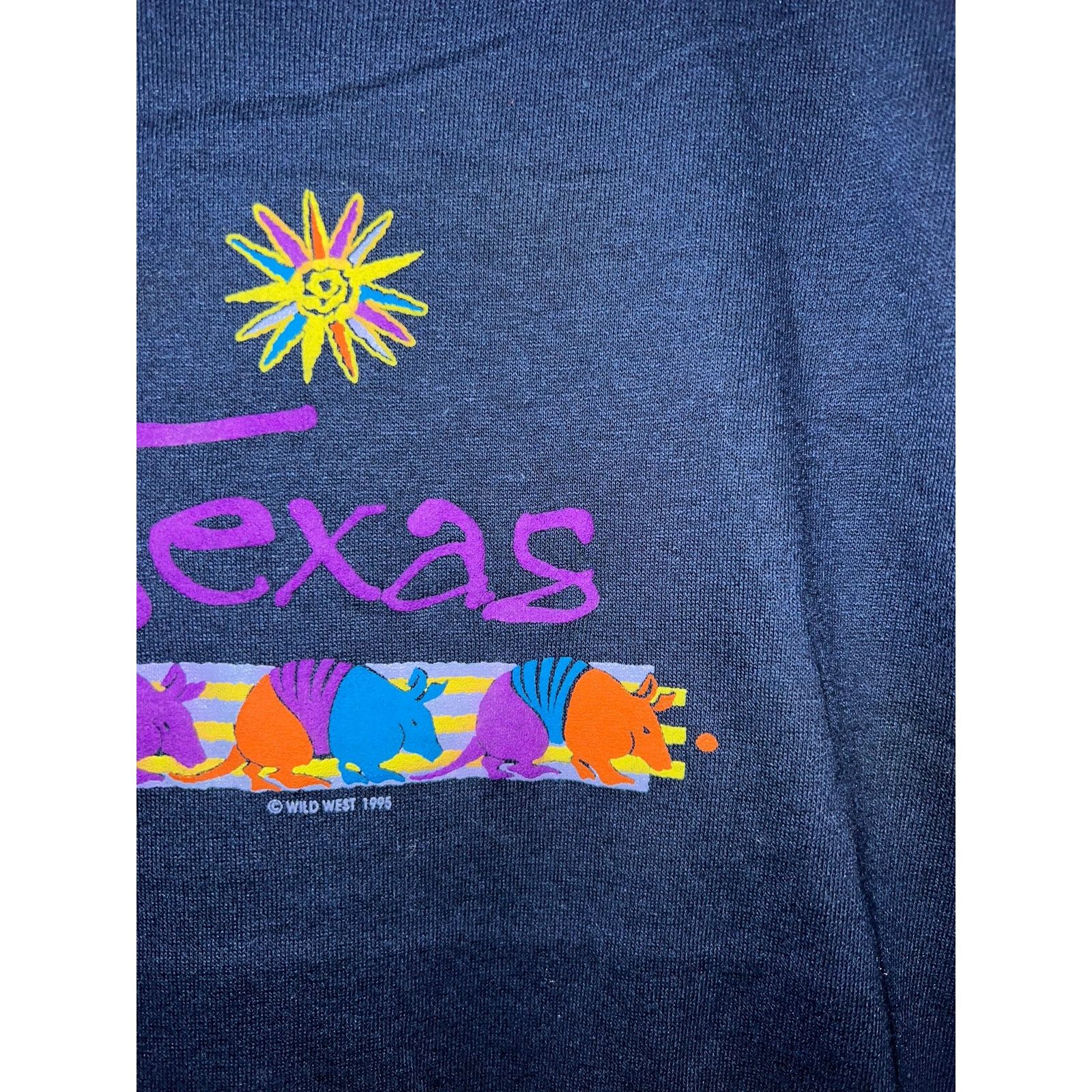 Jerzees 90s Youth Vintage Texas Armadillo TX Blue Shirt Kids M 10-12 Size US M / EU 48-50 / 2 - 4 Thumbnail
