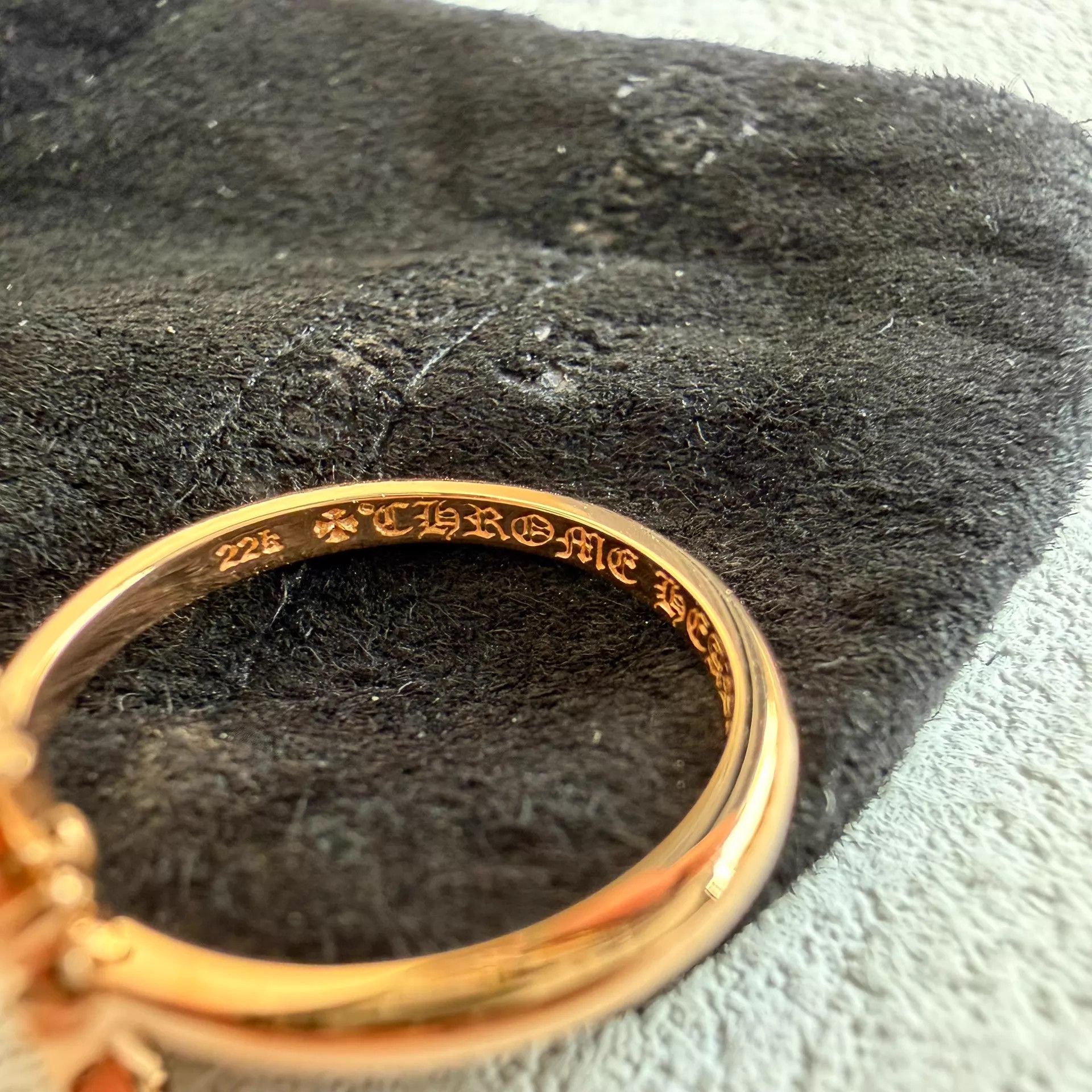 Chrome Hearts Chrome Hearts 22k Gold Bubblegum Long Cross Ring US4 New Size ONE SIZE - 3 Thumbnail