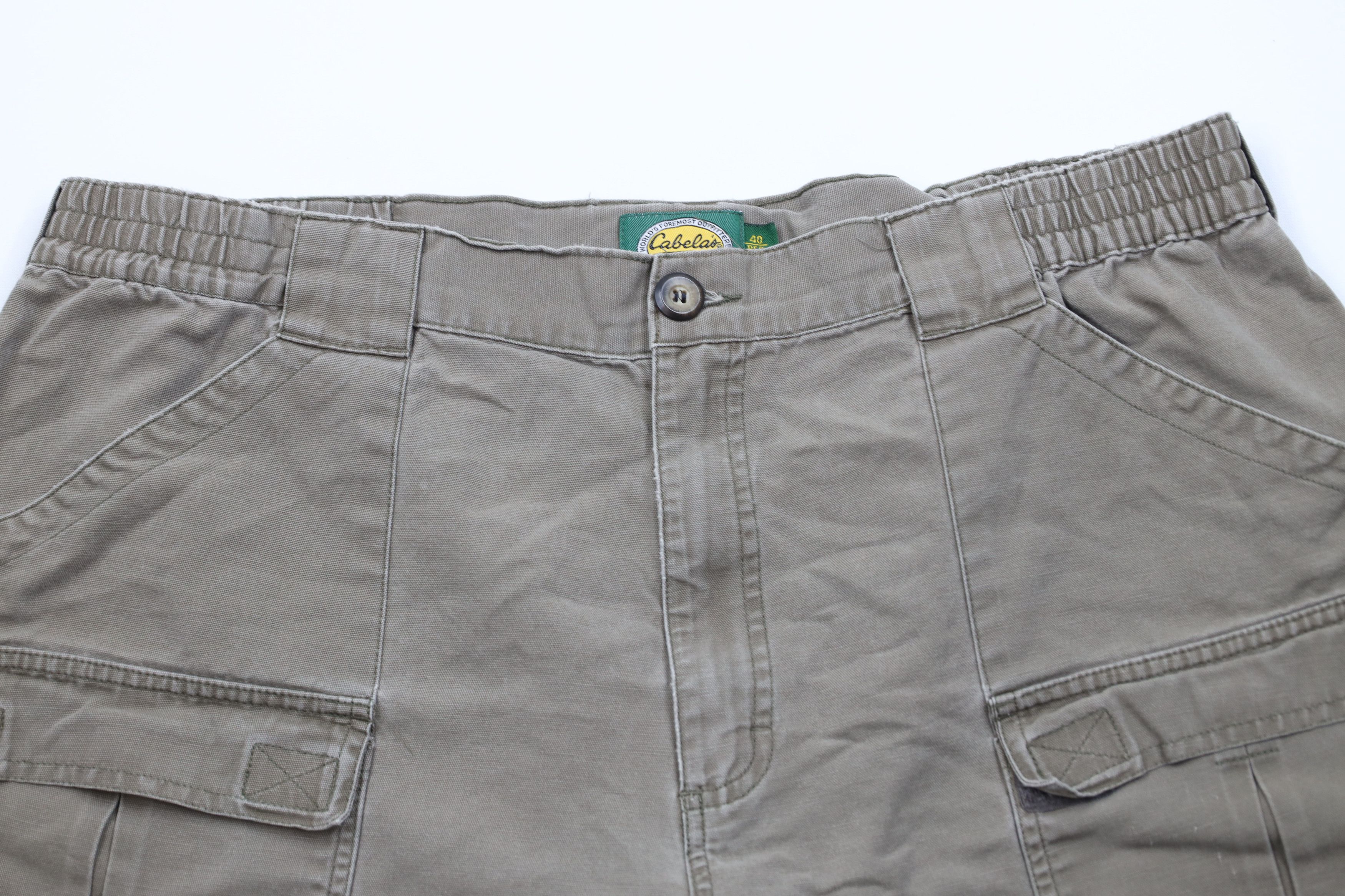 Cabelas × Vintage Vintage 90s Cabelas Canvas Above Knee Cargo Shorts Brown Size US 40 / EU 56 - 2 Thumbnail
